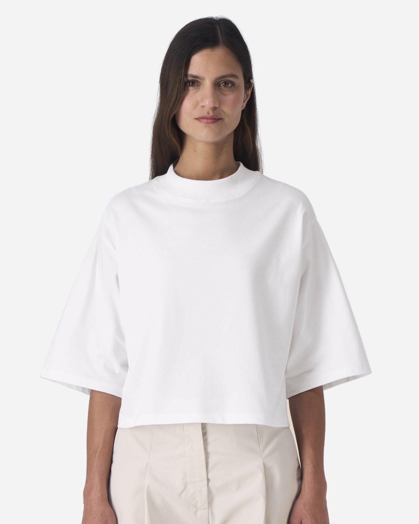 T-shirt femme Stella Raya porté, coloris White
