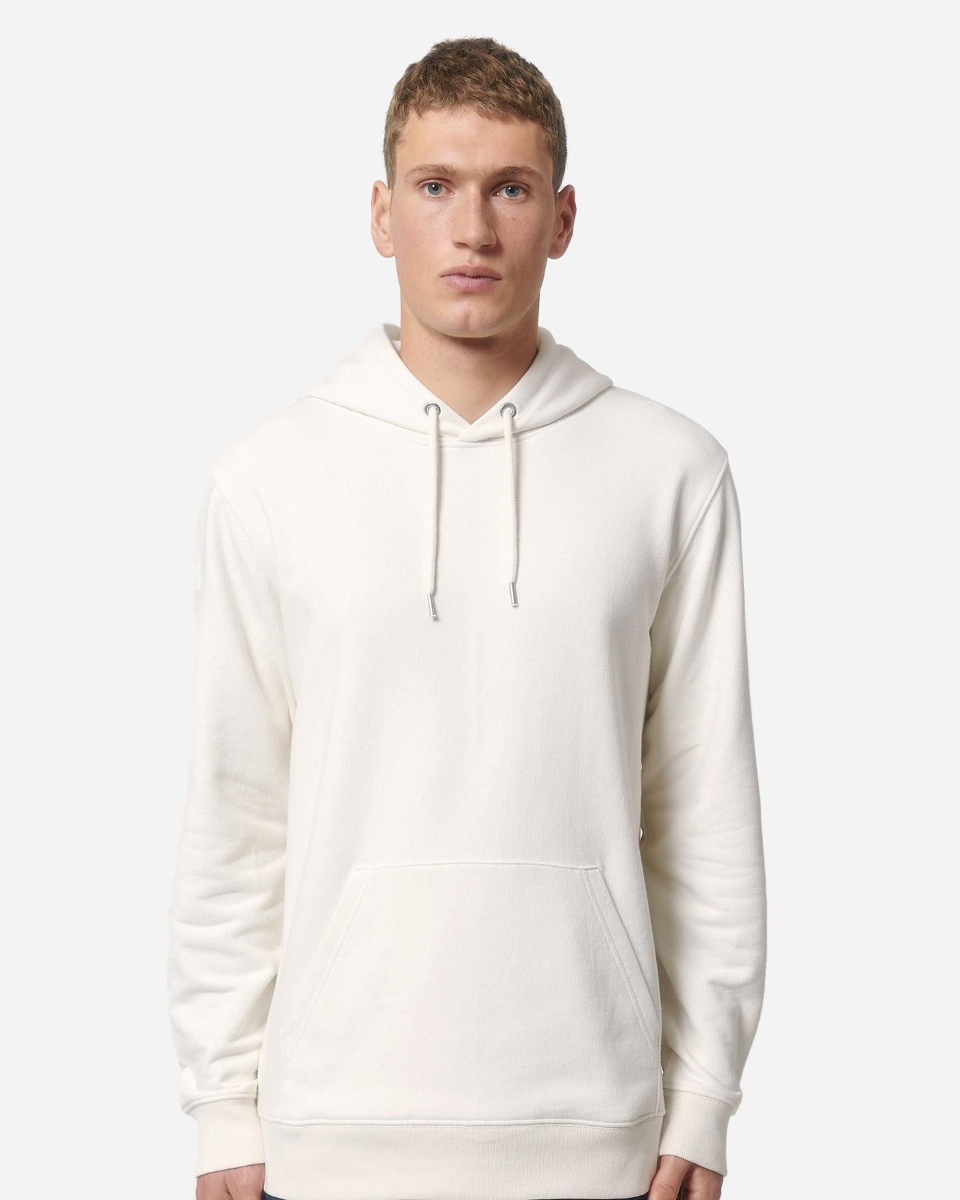 Sweat à capuche unisexe RE-Cruiser porté, coloris RE-White