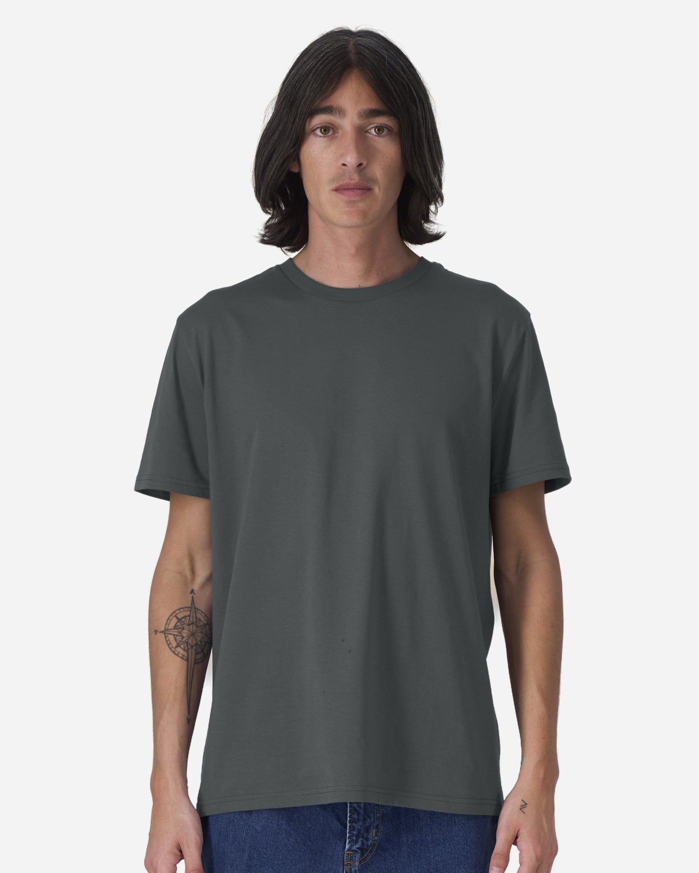 T-shirt unisexe Rocker porté, coloris Anthracite