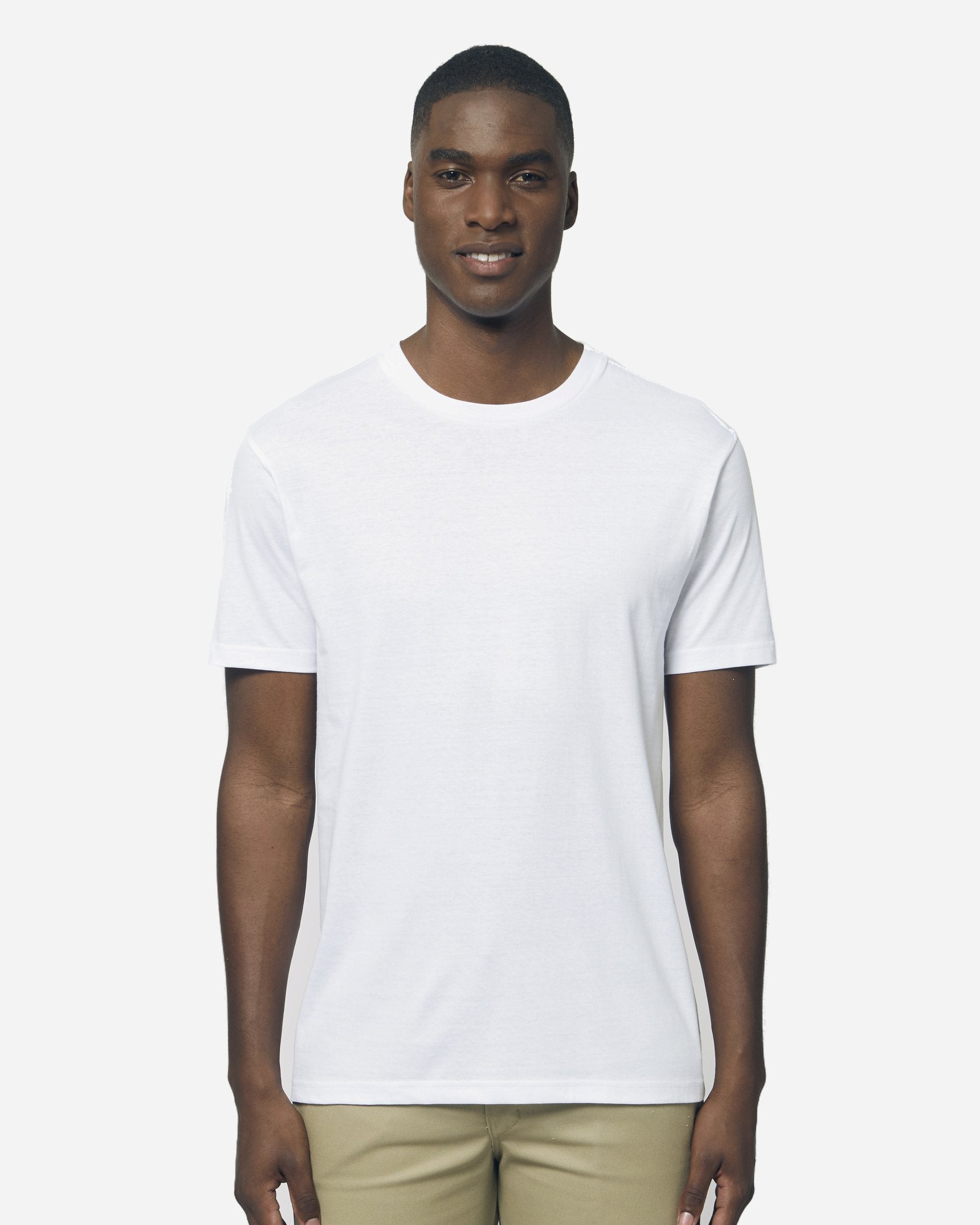 T-shirt unisexe Rocker porté, coloris White