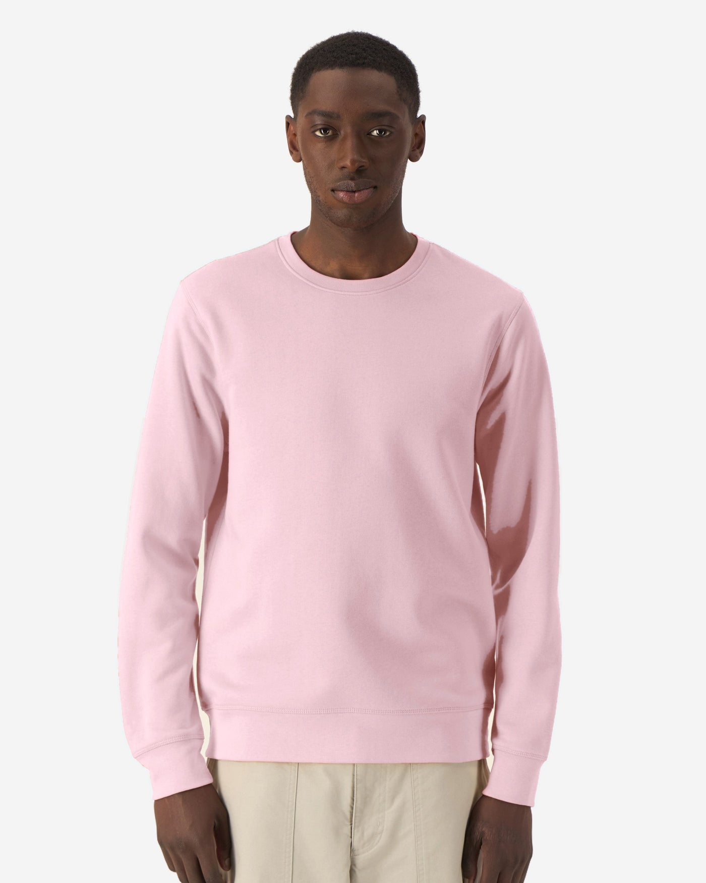 Sweat unisexe Roller porté, coloris Cotton Pink