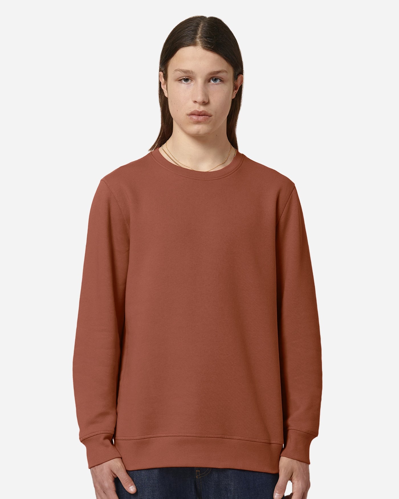 Sweat unisexe Roller porté, coloris Heritage Brown