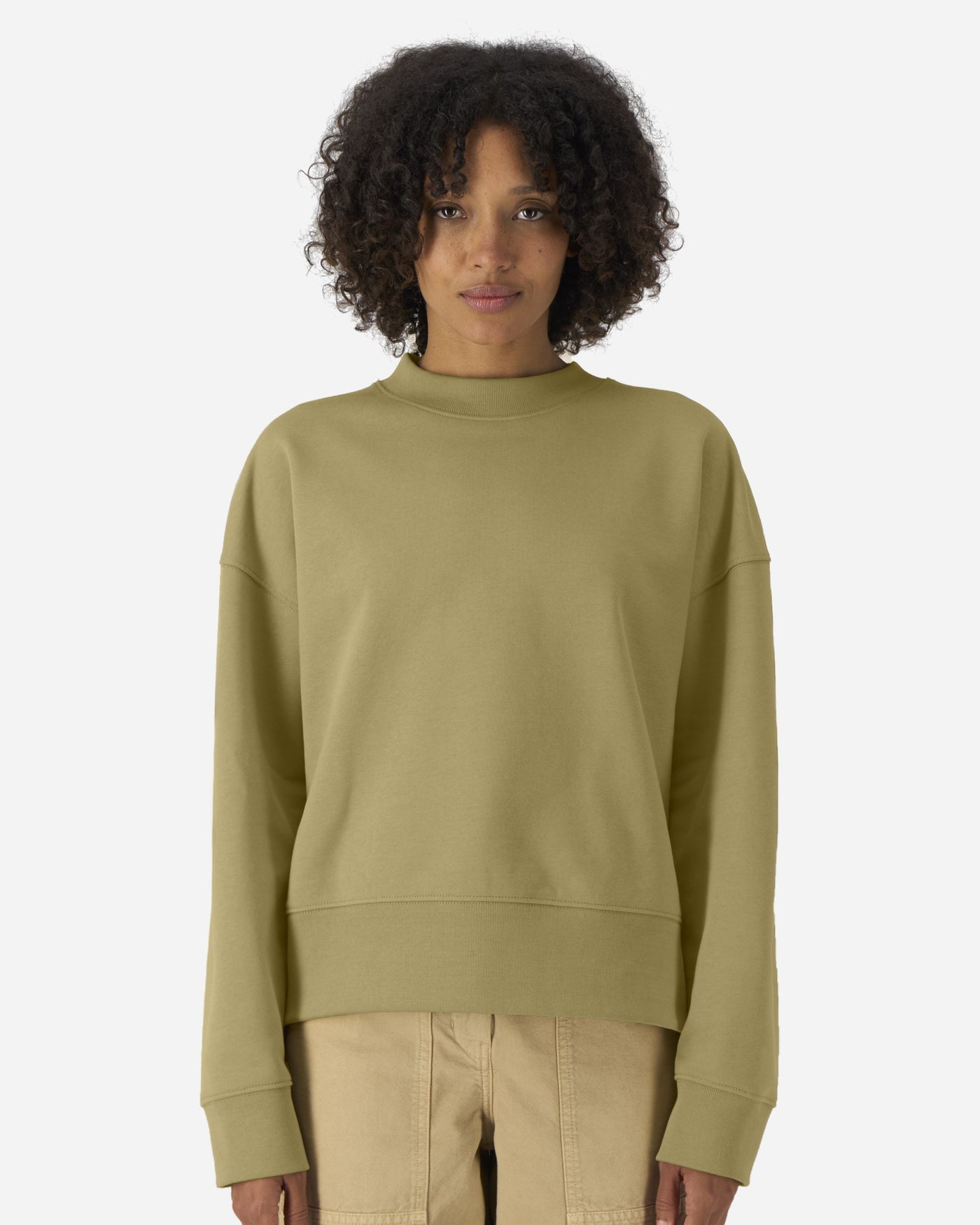 Sweat unisexe Ryler porté, coloris Faded Olive