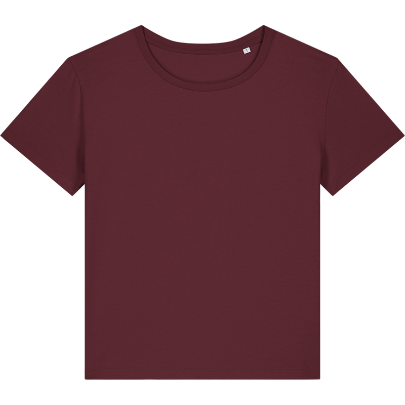T-shirt femme Stella Serena à plat, coloris Burgundy