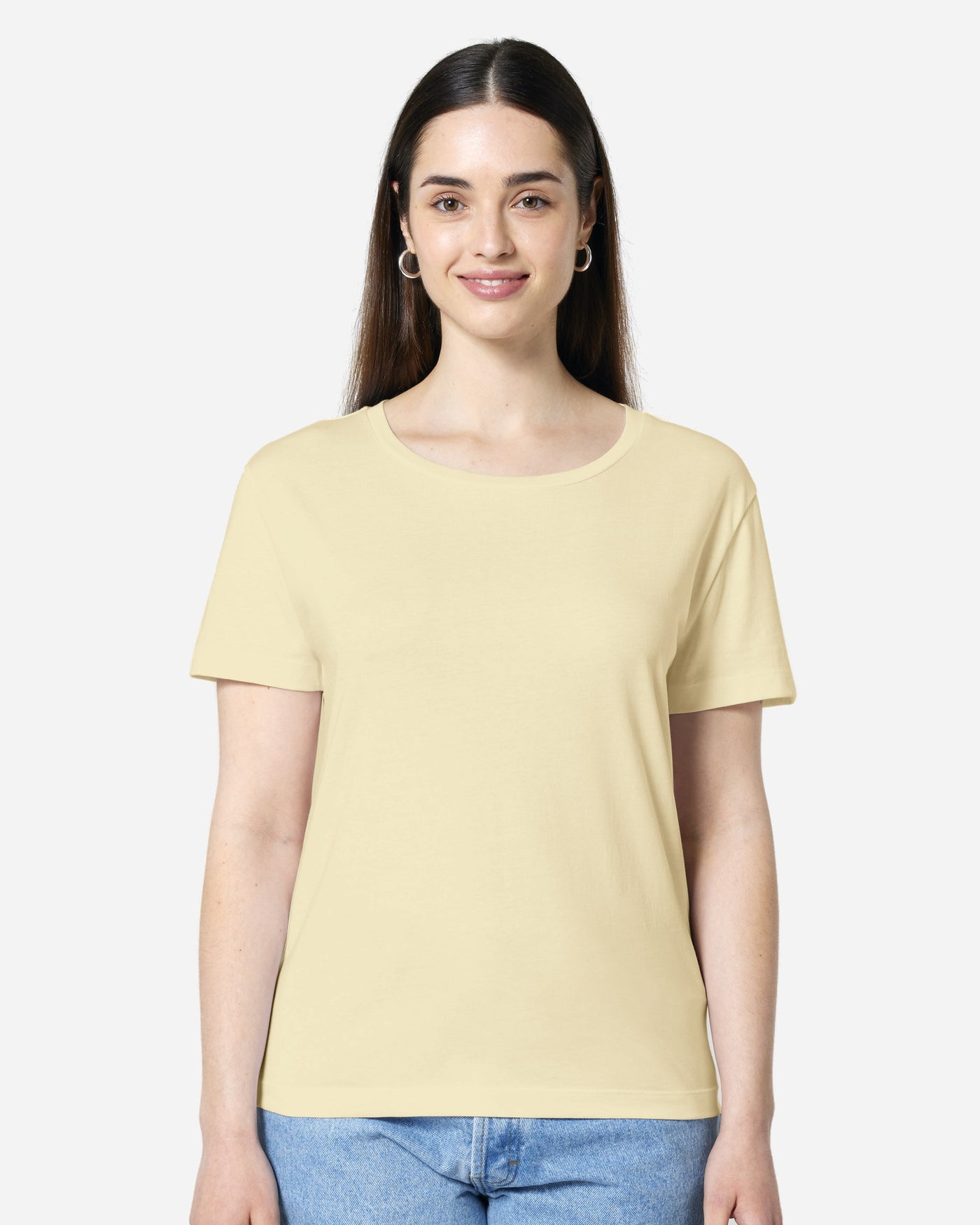 T-shirt femme Stella Serena porté, coloris Butter