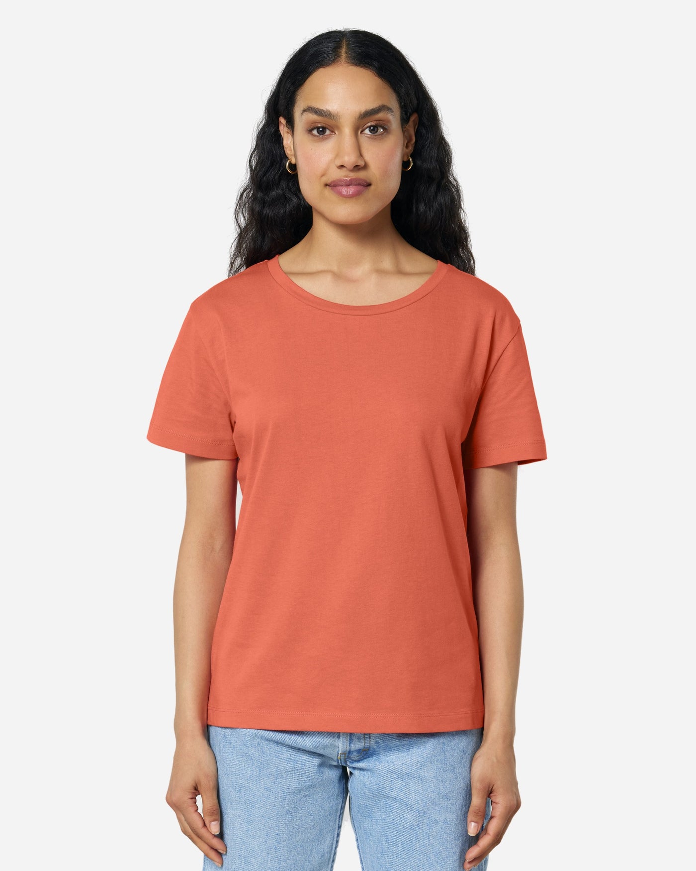 T-shirt femme Stella Serena porté, coloris Fiesta