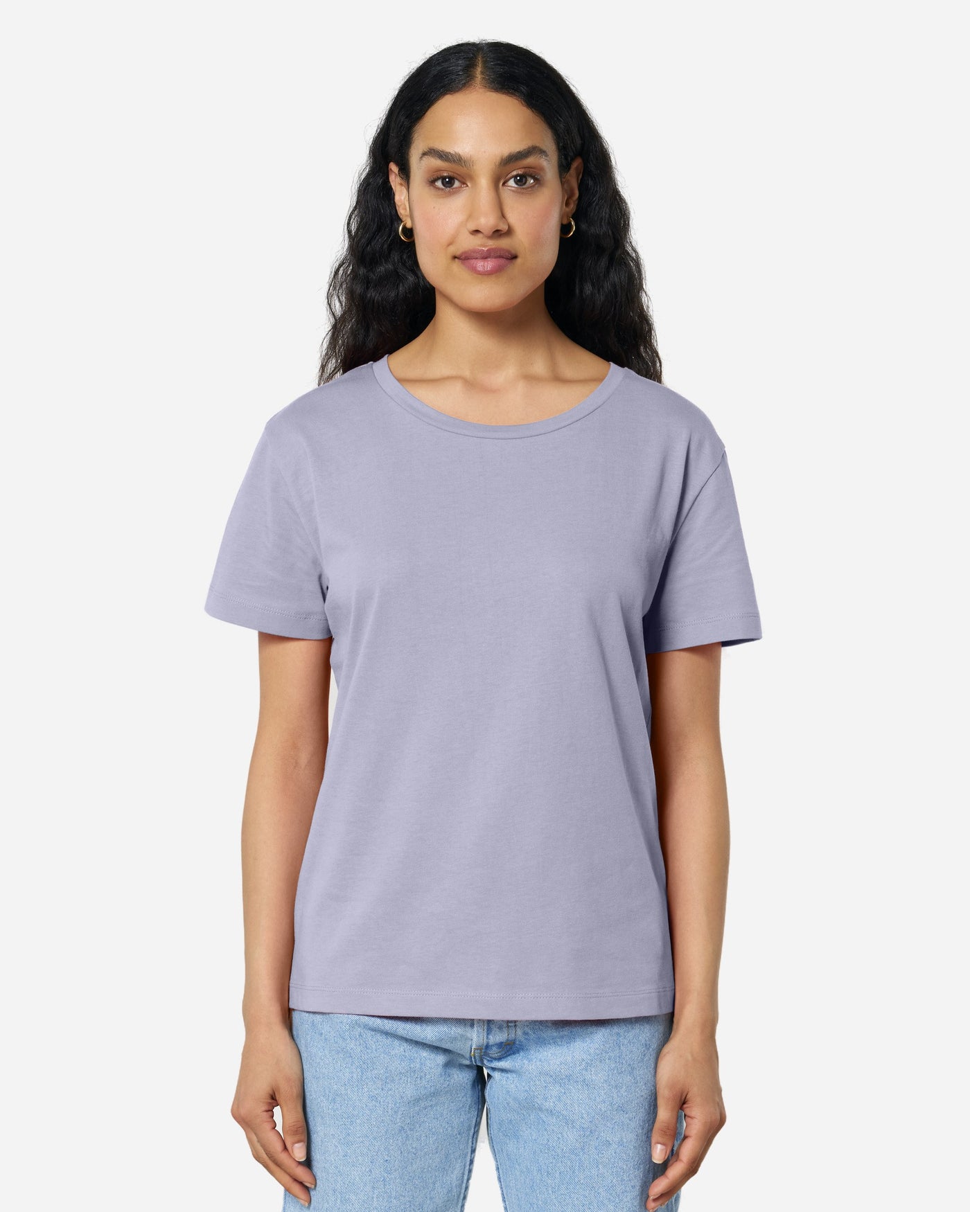 T-shirt femme Stella Serena porté, coloris Lavender