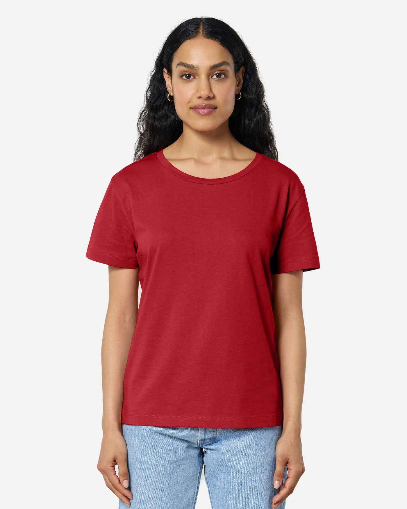 T-shirt femme Stella Serena porté, coloris Red