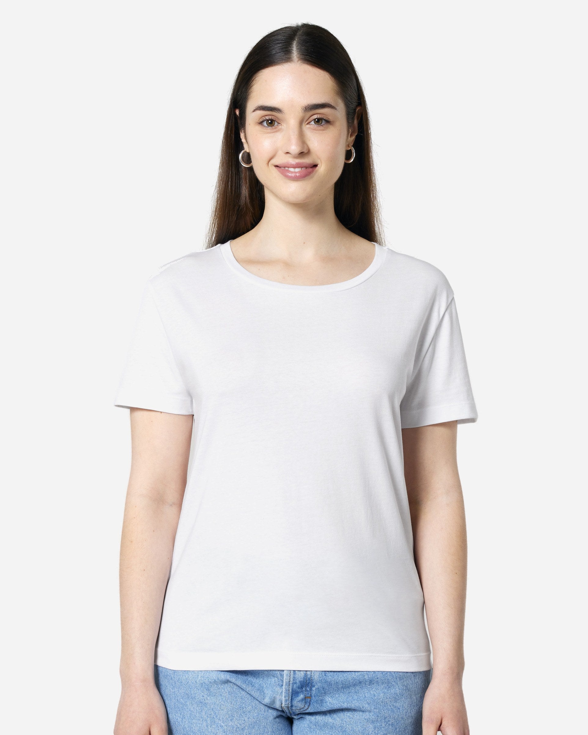 T-shirt femme Stella Serena porté, coloris White