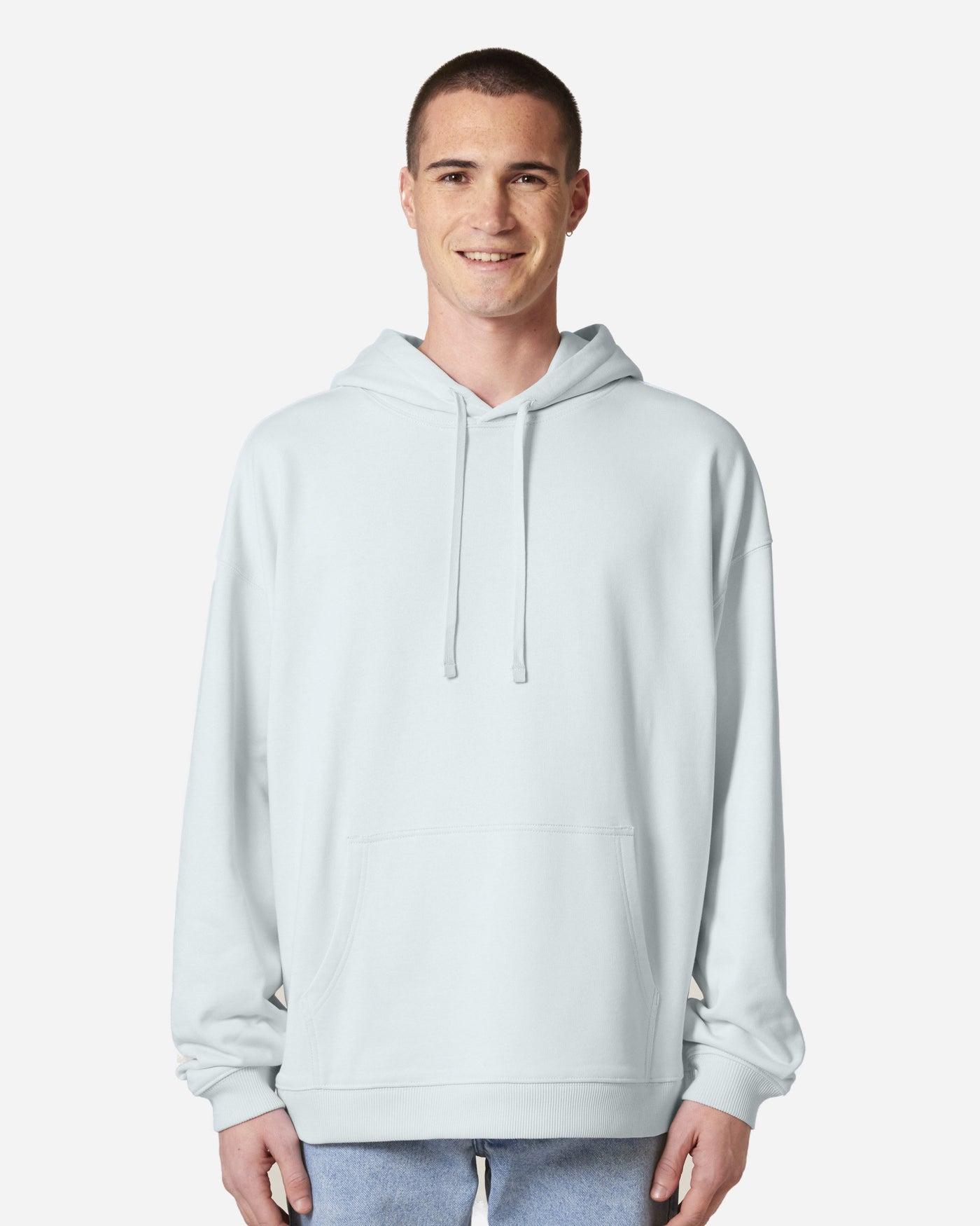 Sweat à capuche unisexe Slammer 2.0 porté, coloris Blue Ice