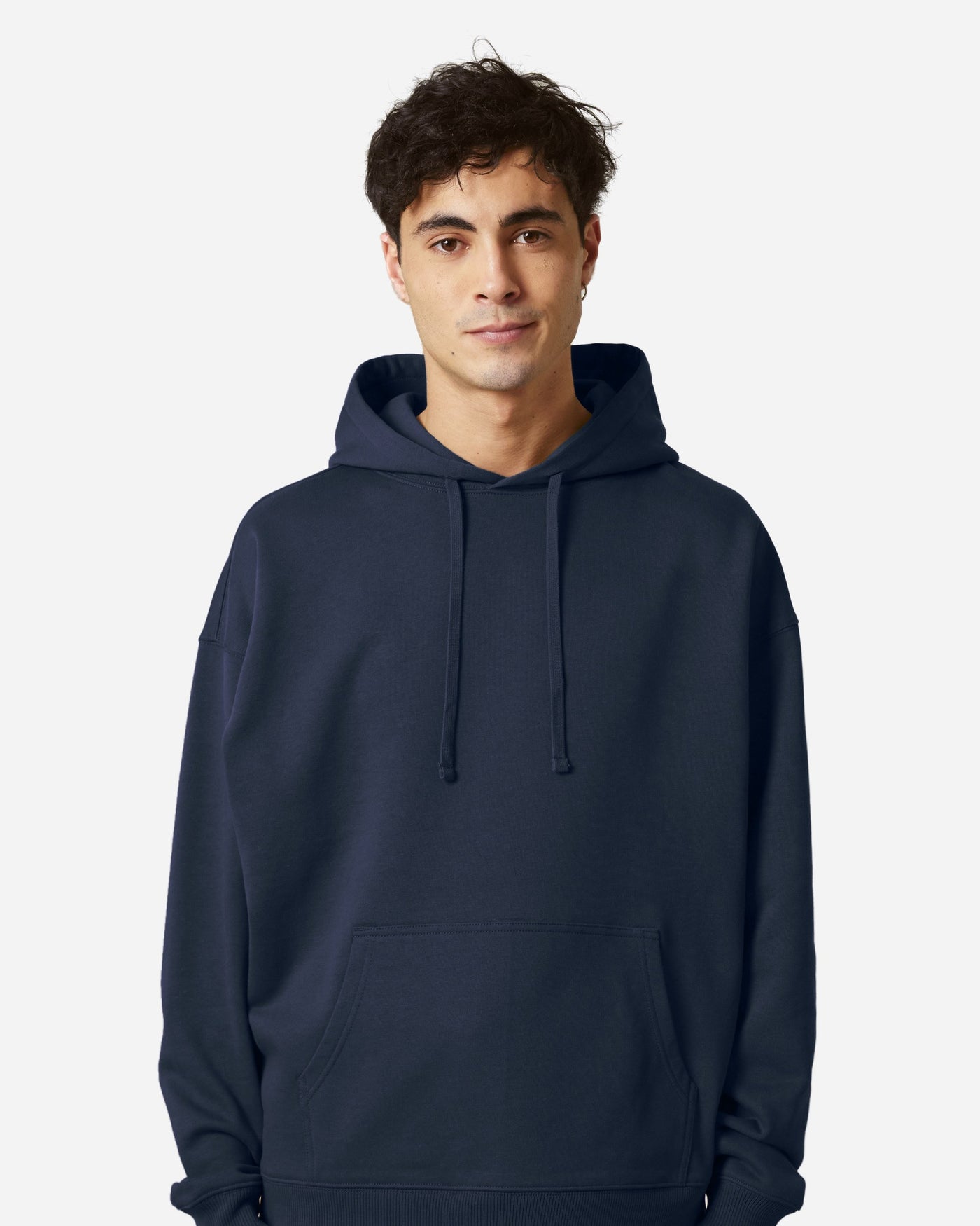 Sweat à capuche unisexe Slammer 2.0 porté, coloris French Navy