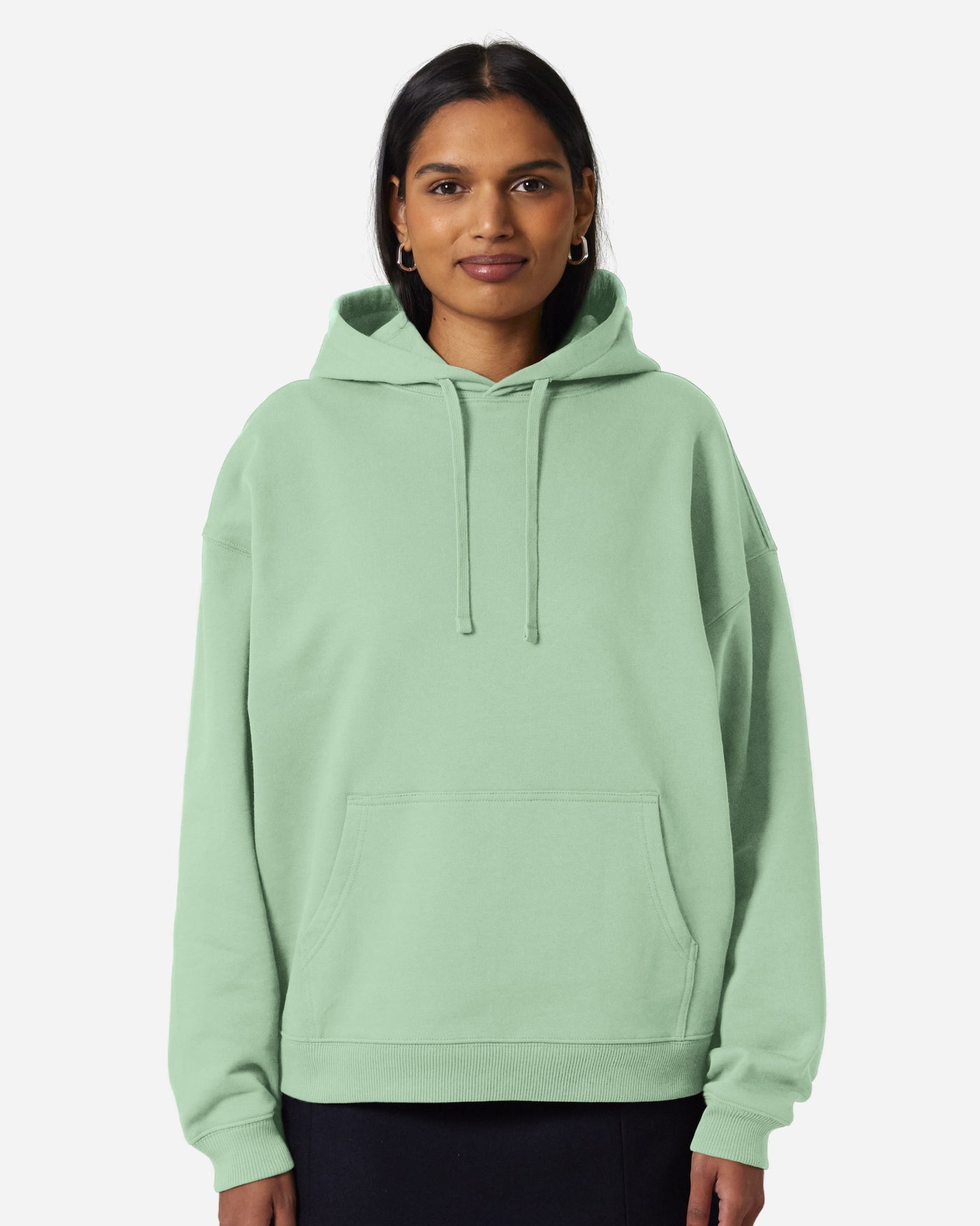 Sweat à capuche unisexe Slammer 2.0 porté, coloris Misty Jade