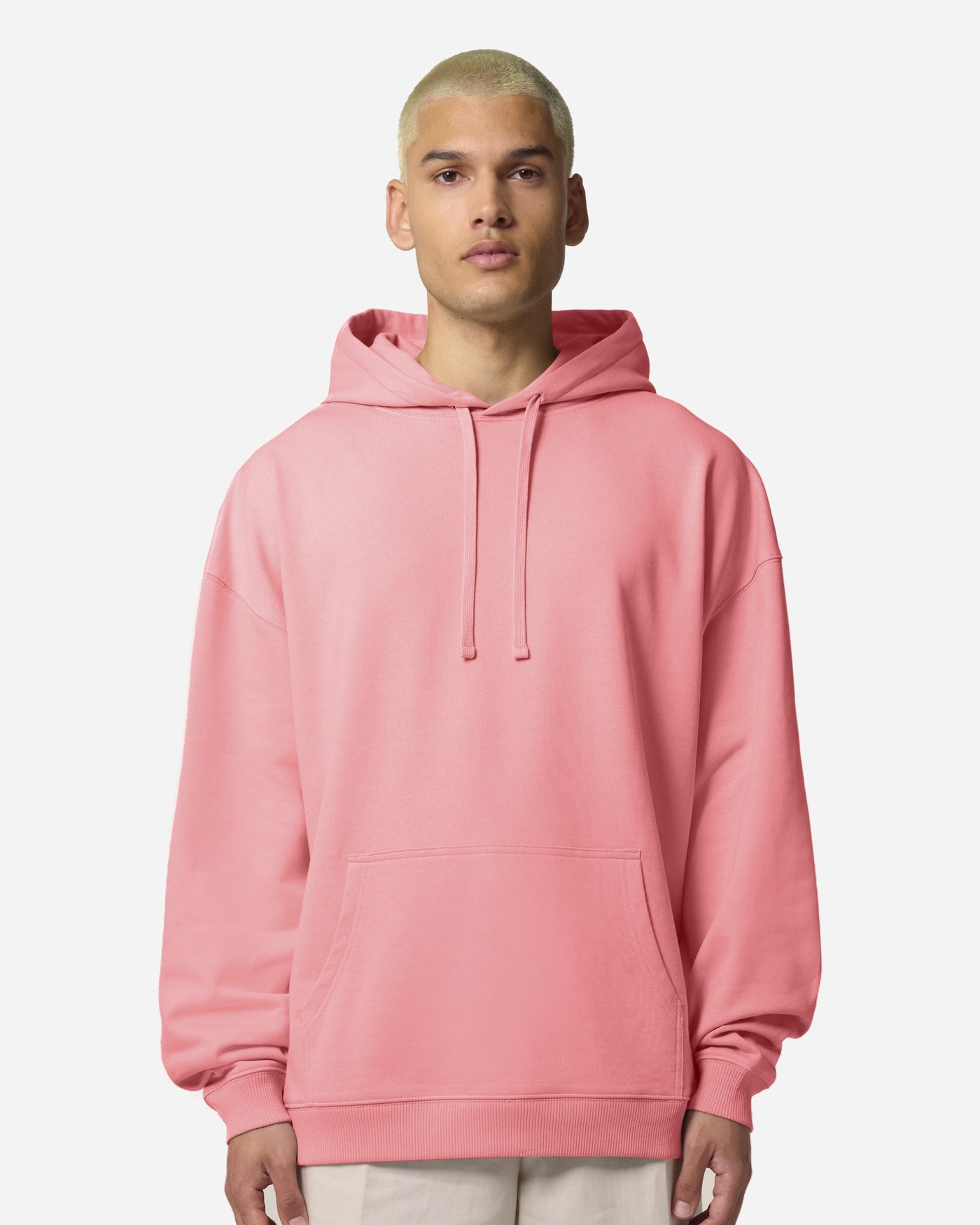 Sweat à capuche unisexe Slammer 2.0 porté, coloris Pink Joy