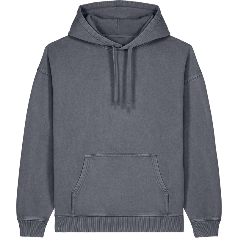 Sweat à capuche unisexe Slammer 2.0 Vintage à plat, coloris G. Dyed Anthracite