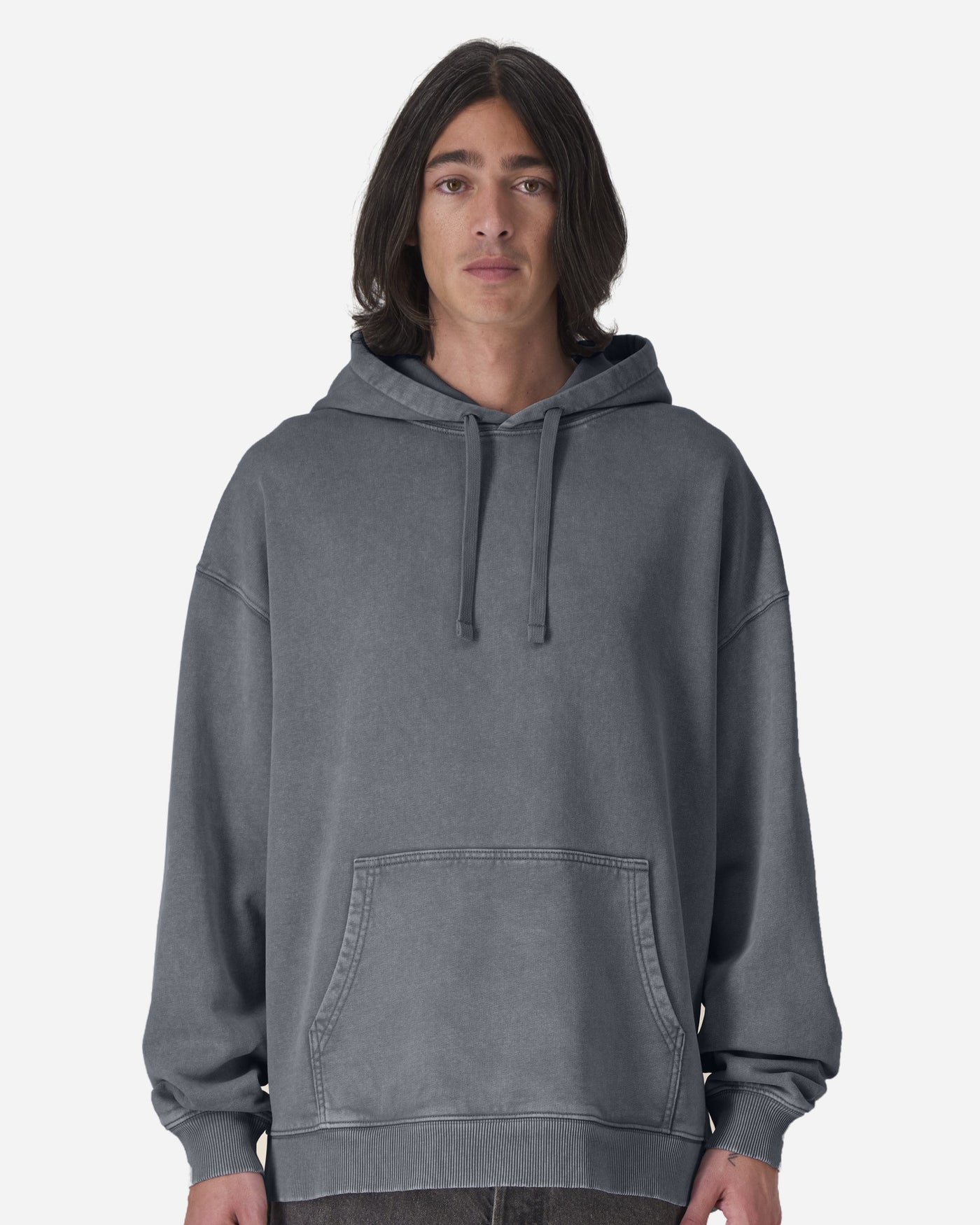 Sweat à capuche unisexe Slammer 2.0 Vintage porté, coloris G. Dyed Anthracite