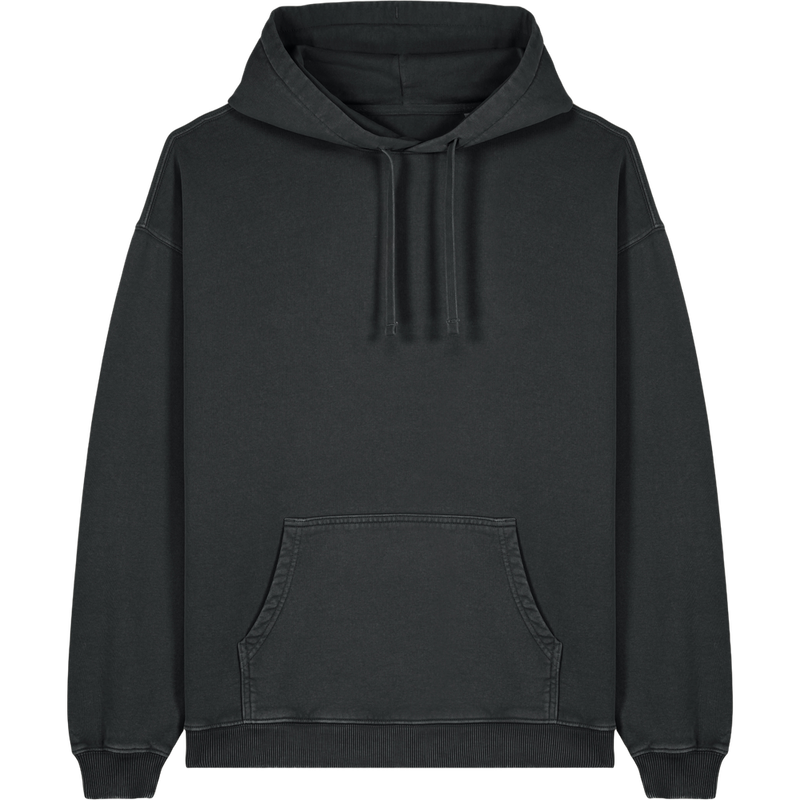Sweat à capuche unisexe Slammer 2.0 Vintage à plat, coloris G. Dyed Black Rock