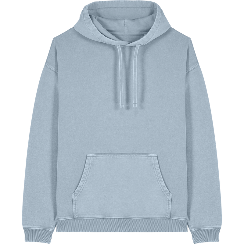 Sweat à capuche unisexe Slammer 2.0 Vintage à plat, coloris G.Dyed Blue Stone