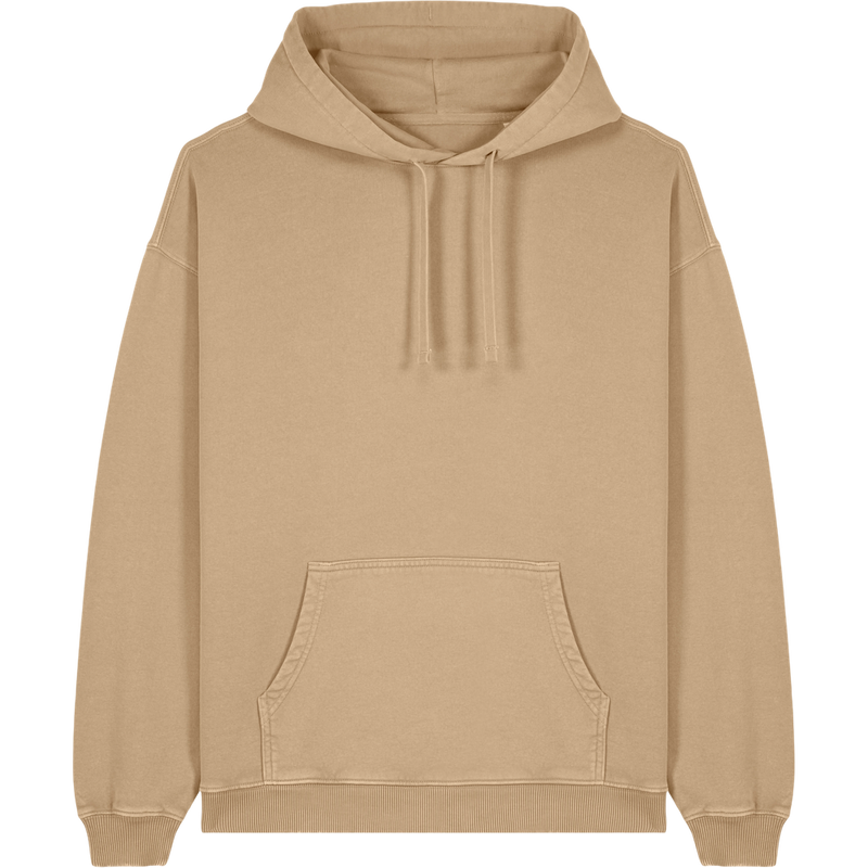 Sweat à capuche unisexe Slammer 2.0 Vintage à plat, coloris G.Dyed Latte