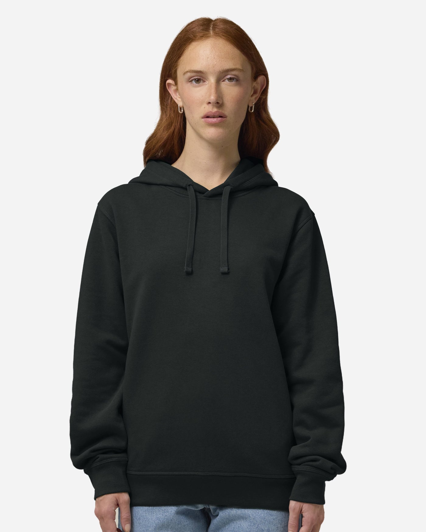 Sweat à capuche unisexe Sounder porté, coloris Black