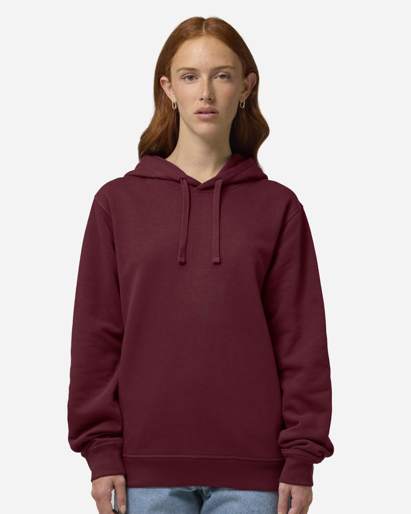 Sweat à capuche unisexe Sounder porté, coloris Burgundy
