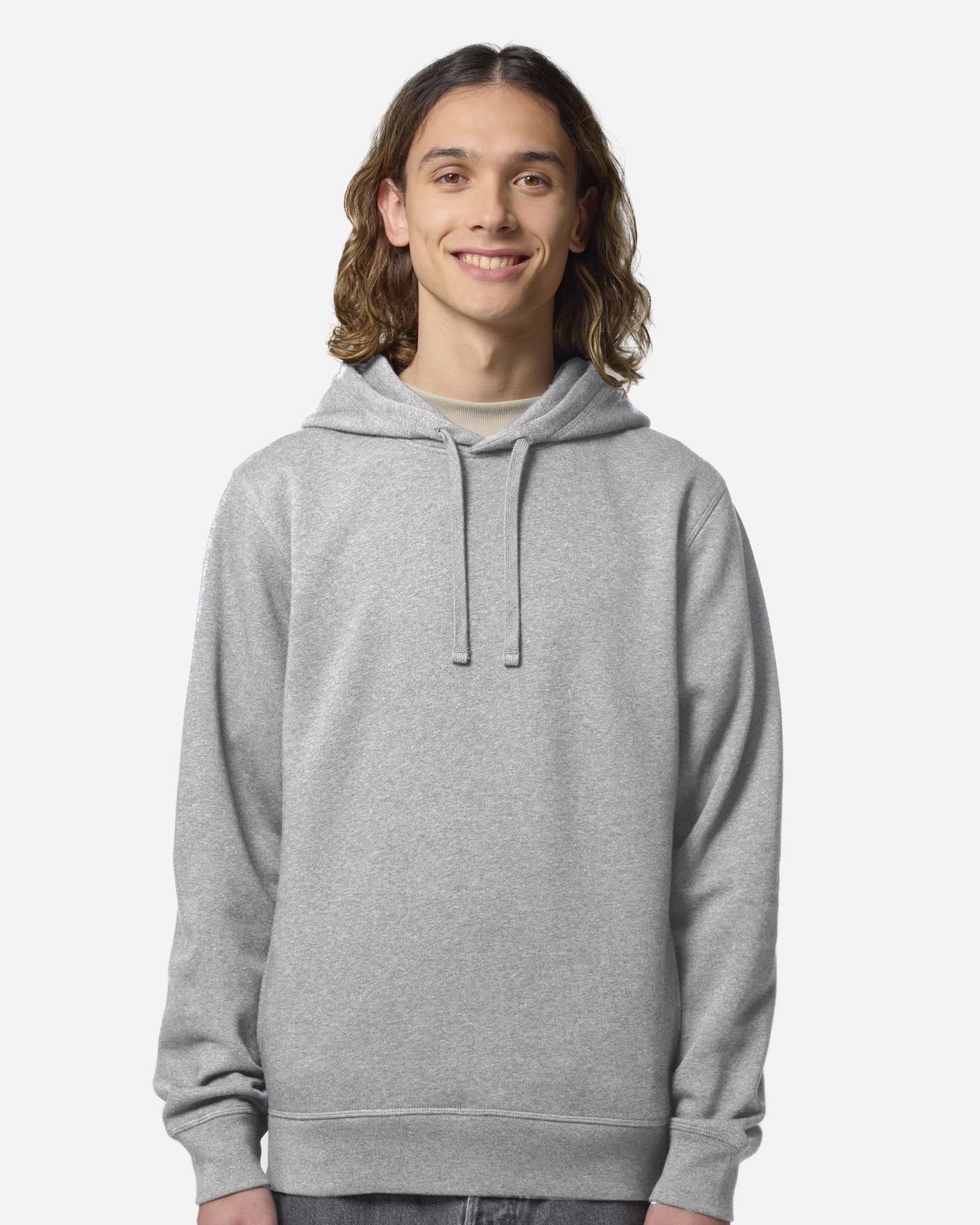 Sweat à capuche unisexe Sounder porté, coloris Heather Grey