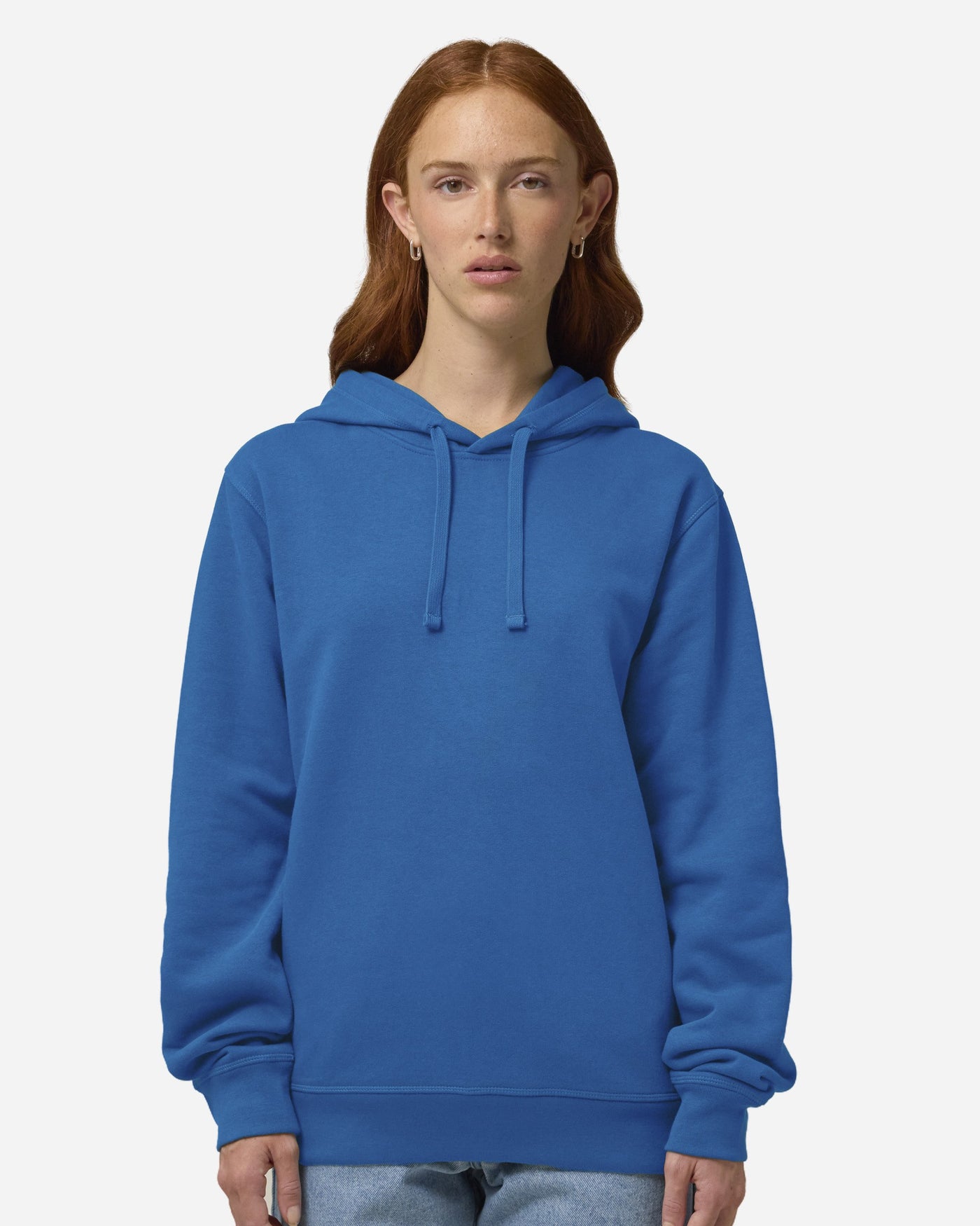 Sweat à capuche unisexe Sounder porté, coloris Royal Blue