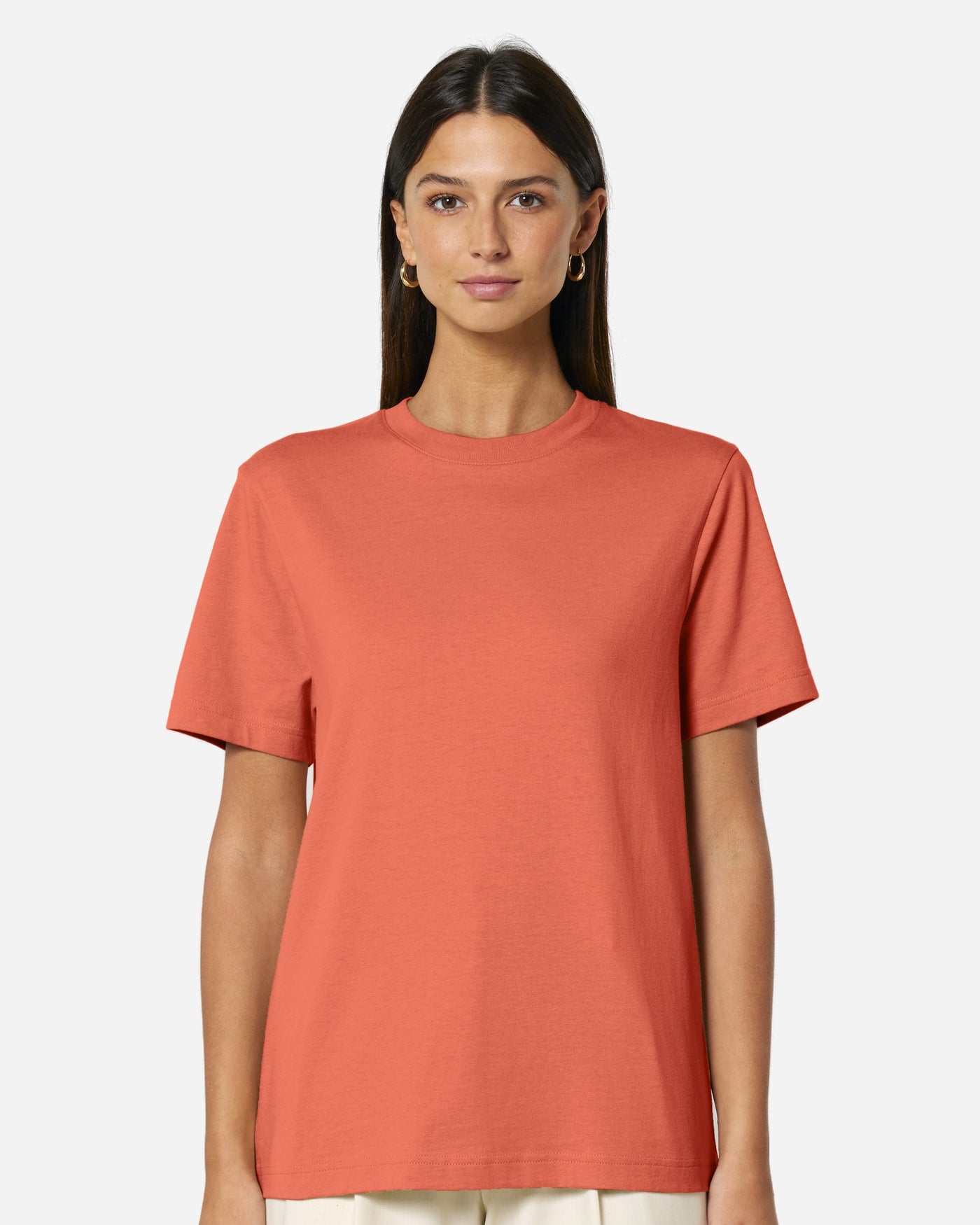 T-shirt unisexe Sparker 2.0 porté, coloris Fiesta