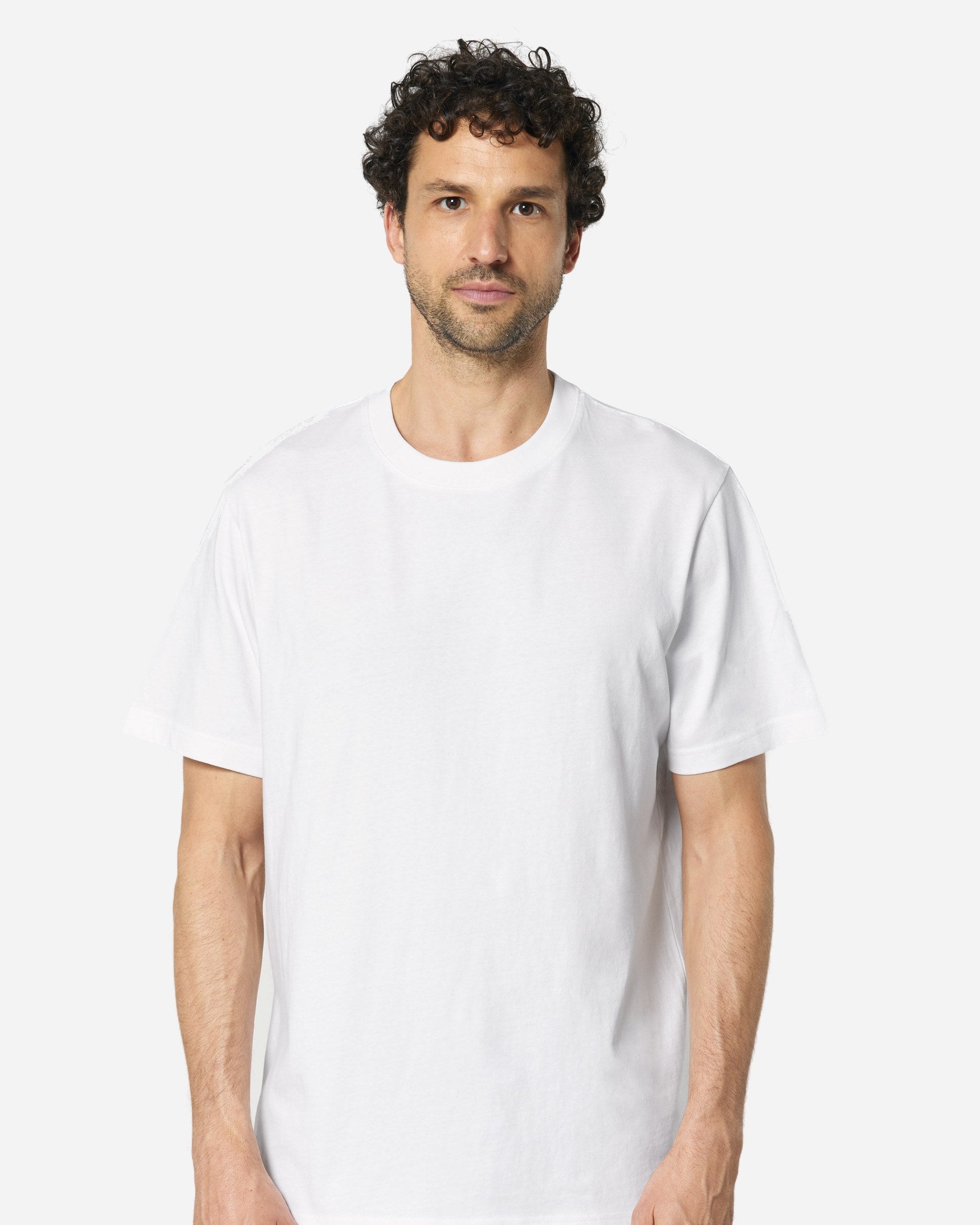 T-shirt unisexe Sparker 2.0 porté, coloris White