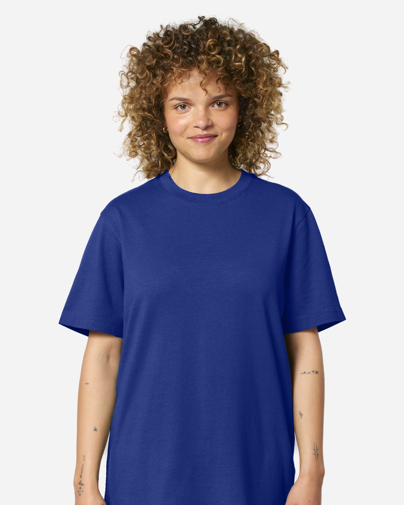 T-shirt unisexe Sparker 2.0 porté, coloris Worker Blue