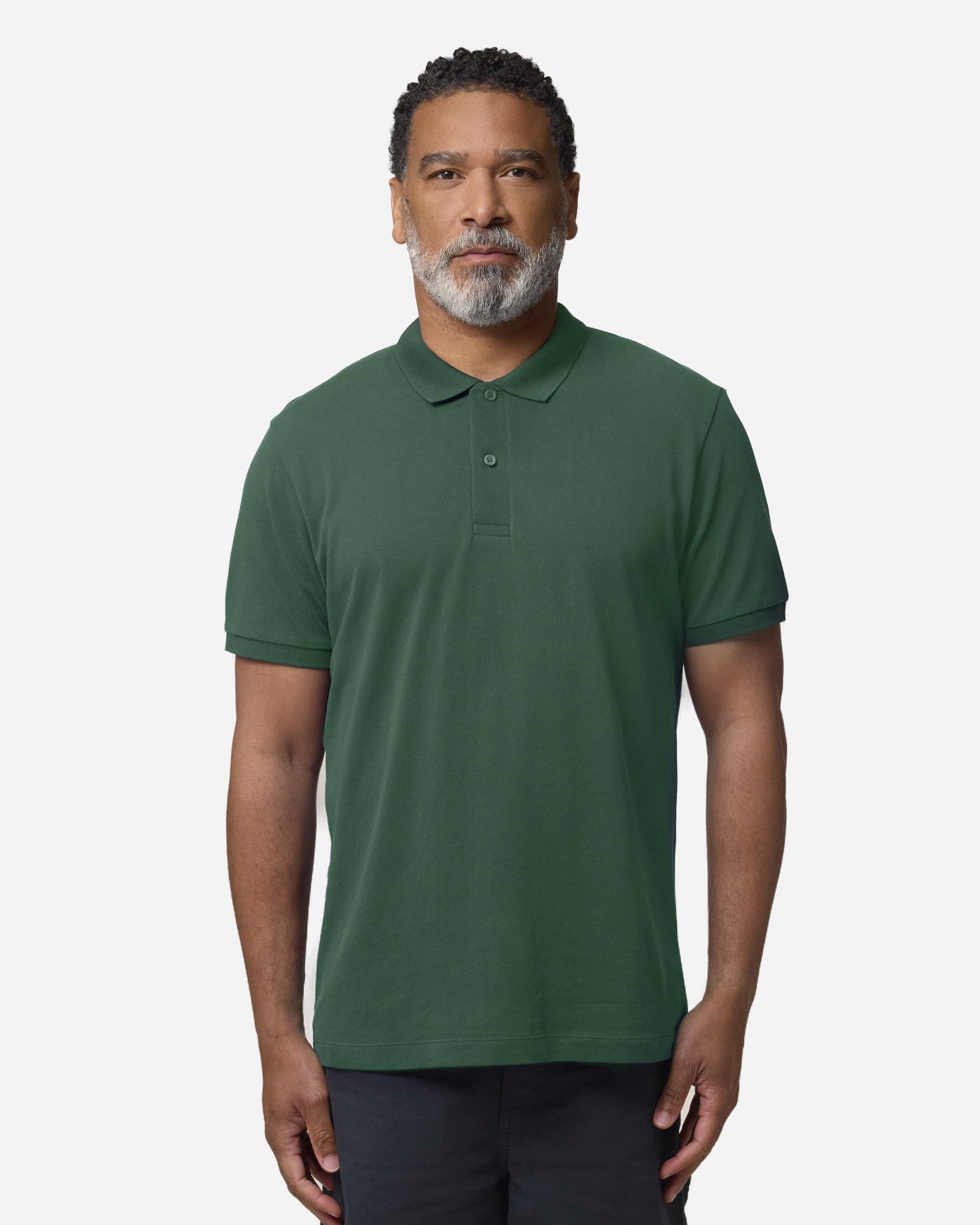 Polo homme Stanley Coaster porté, coloris Bottle Green