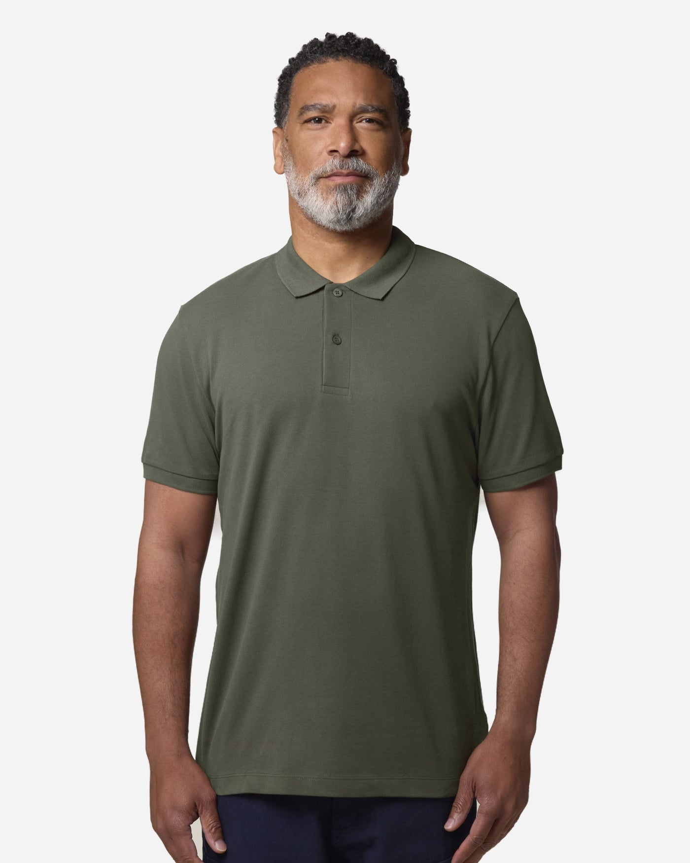 Polo homme Stanley Coaster porté, coloris Khaki