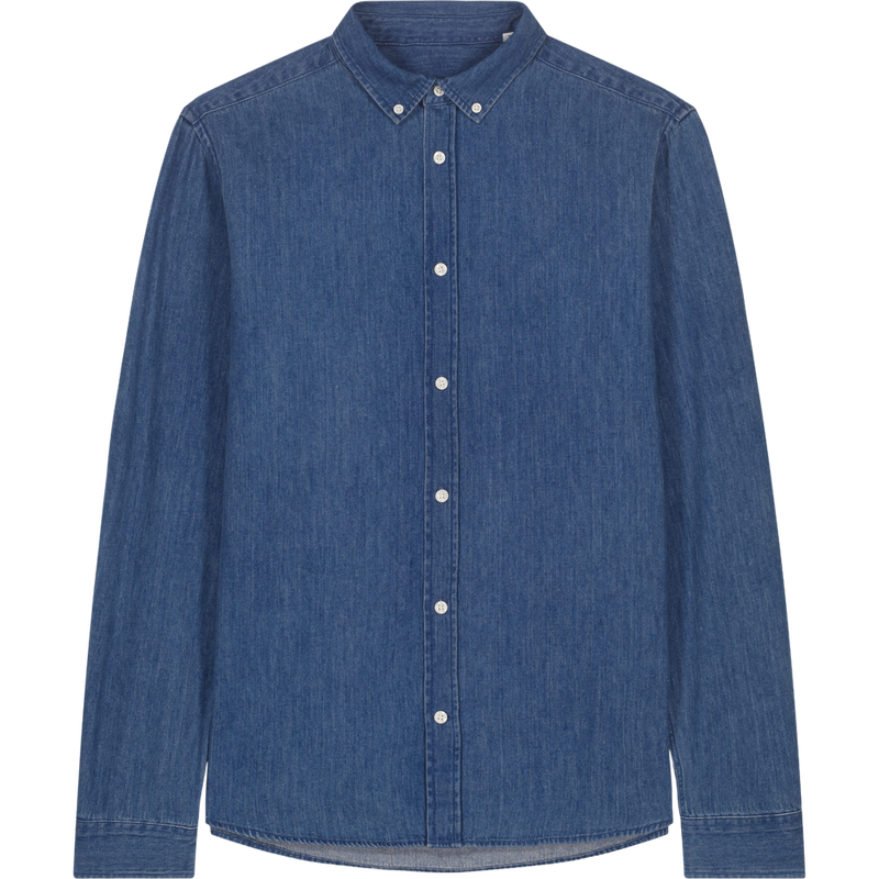 Chemise en jean homme Stanley Denim Shirt à plat, coloris Mid Wash