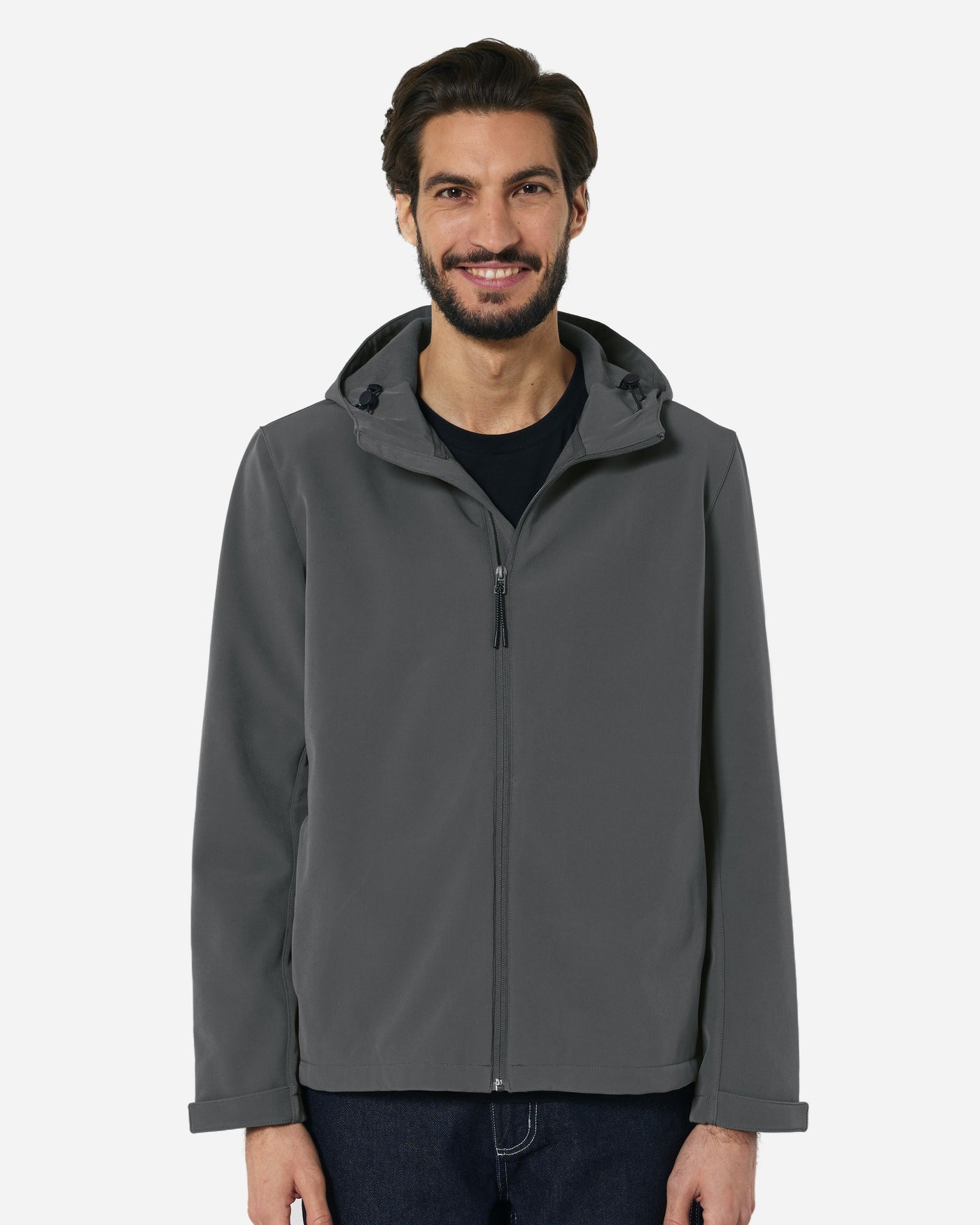 Veste softshell à capuche homme Stanley Discoverer porté, coloris Anthracite