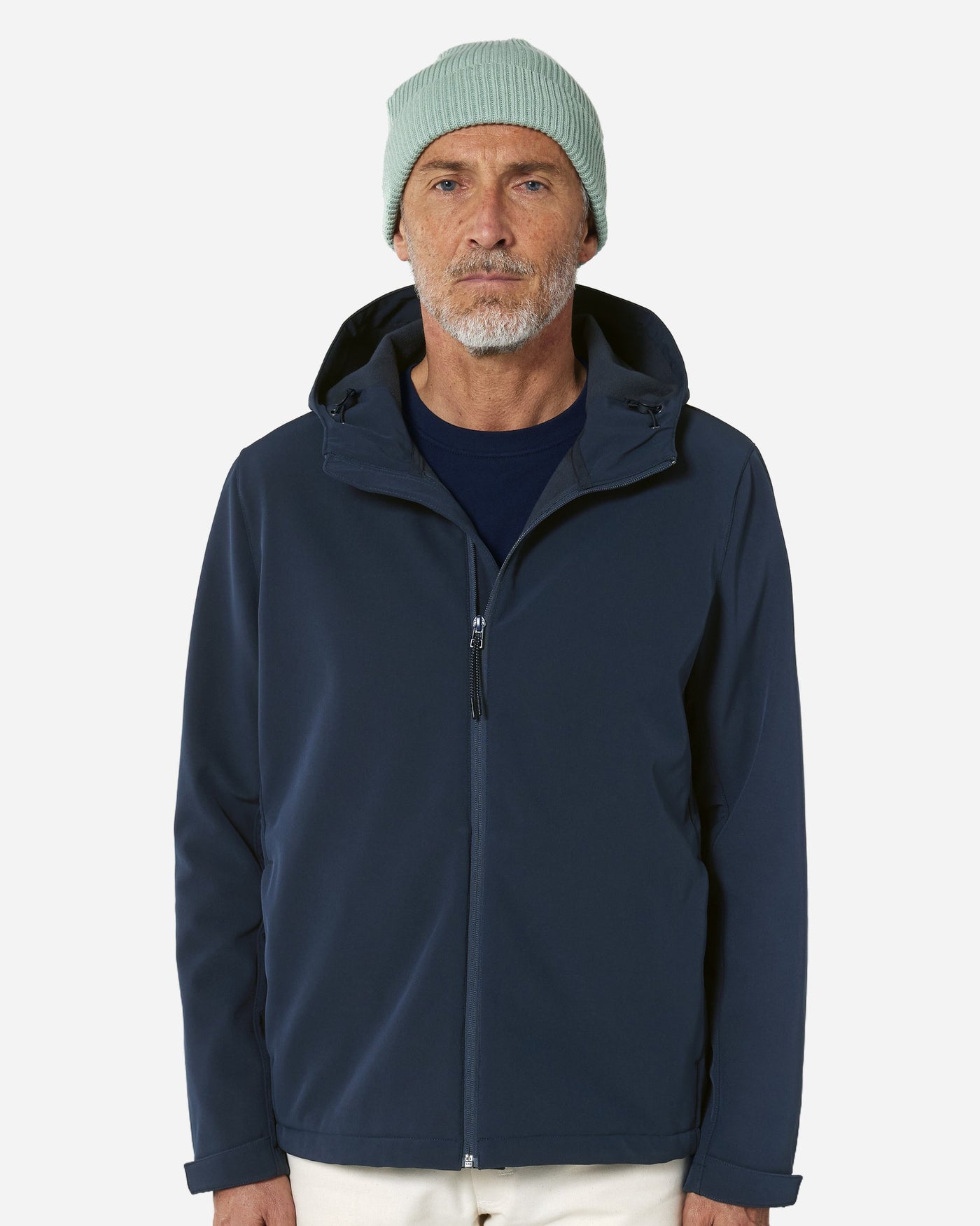 Veste softshell à capuche homme Stanley Discoverer porté, coloris French Navy