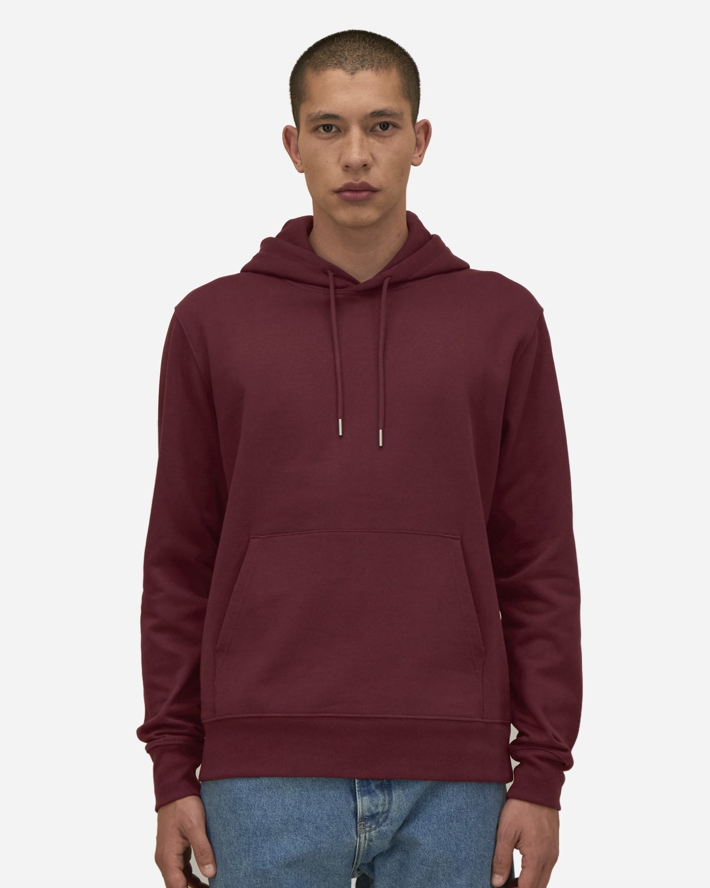 Sweat à capuche homme Stanley Gamechanger porté, coloris Burgundy