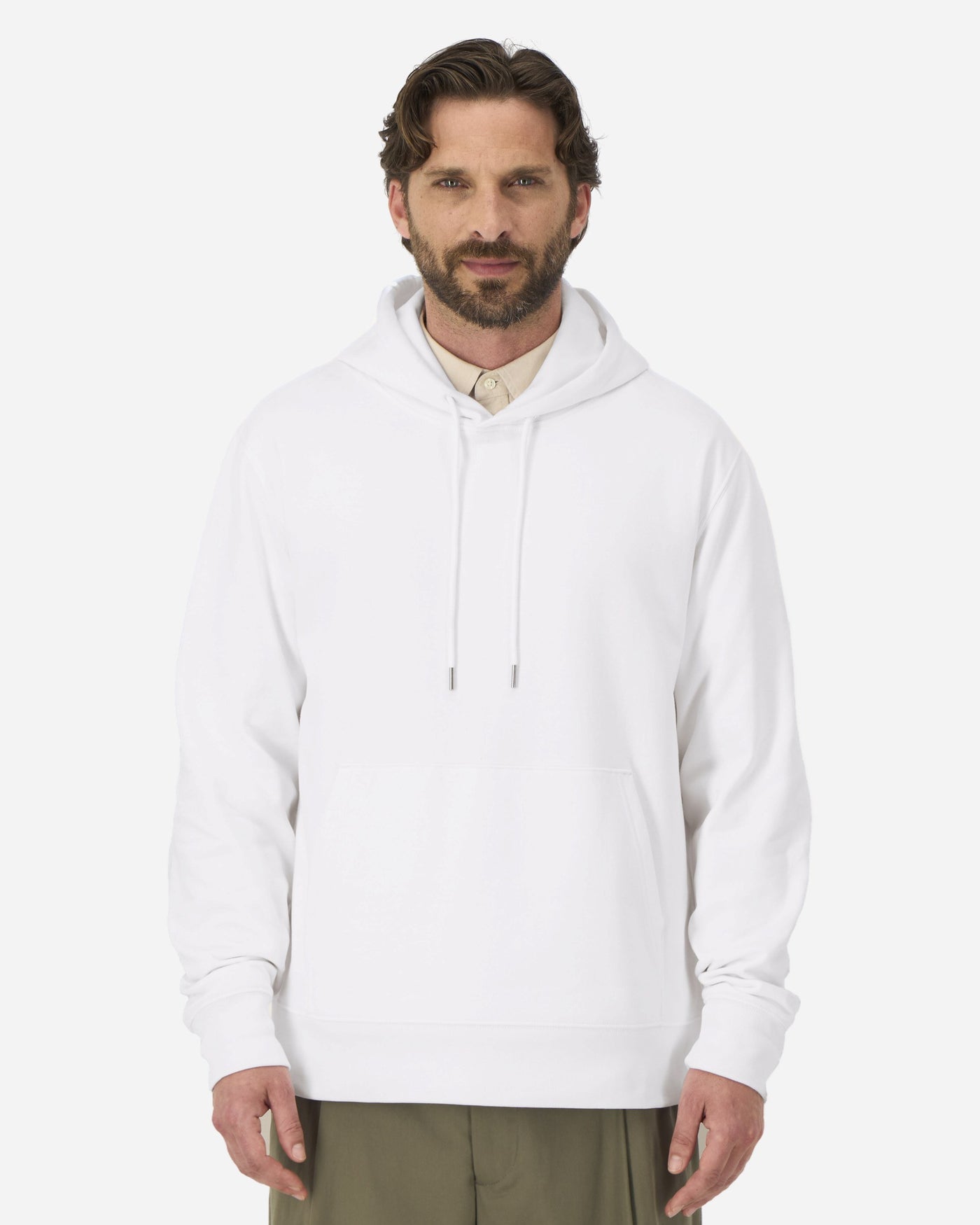 Sweat à capuche homme Stanley Gamechanger porté, coloris White