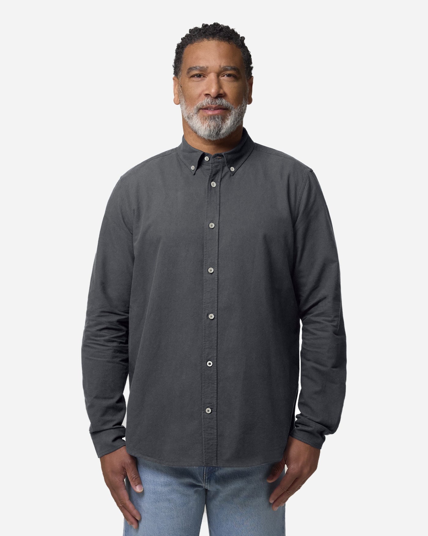 Chemise oxford homme Stanley Oxford Shirt porté, coloris Anthracite