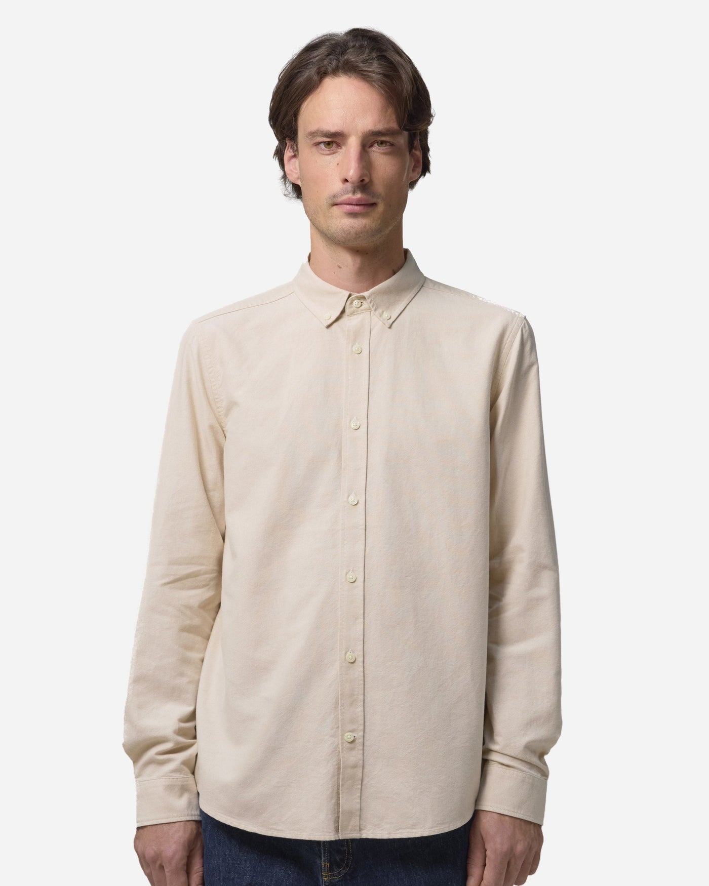 Chemise oxford homme Stanley Oxford Shirt porté, coloris Beige Oxford
