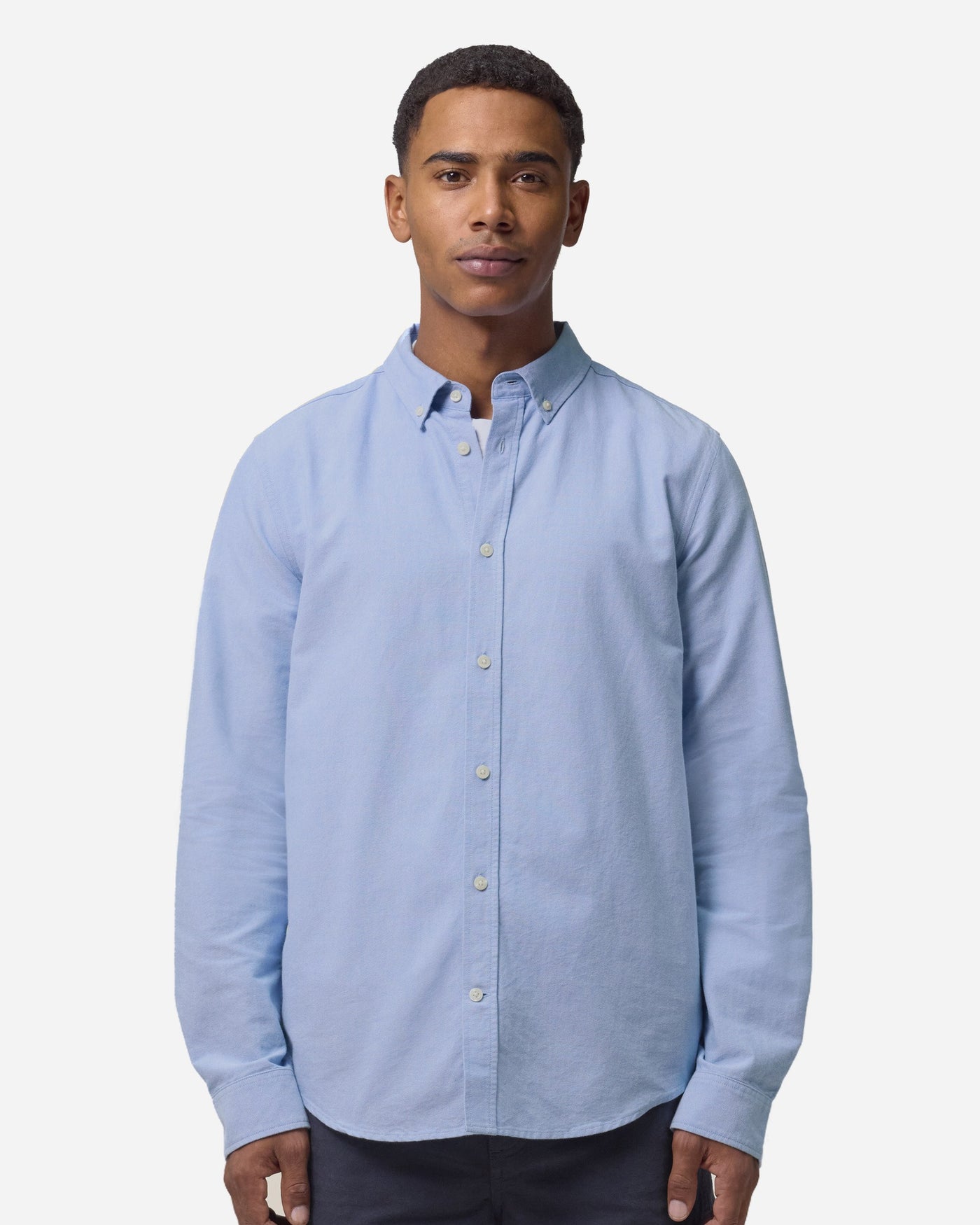 Chemise oxford homme Stanley Oxford Shirt porté, coloris Blue Oxford