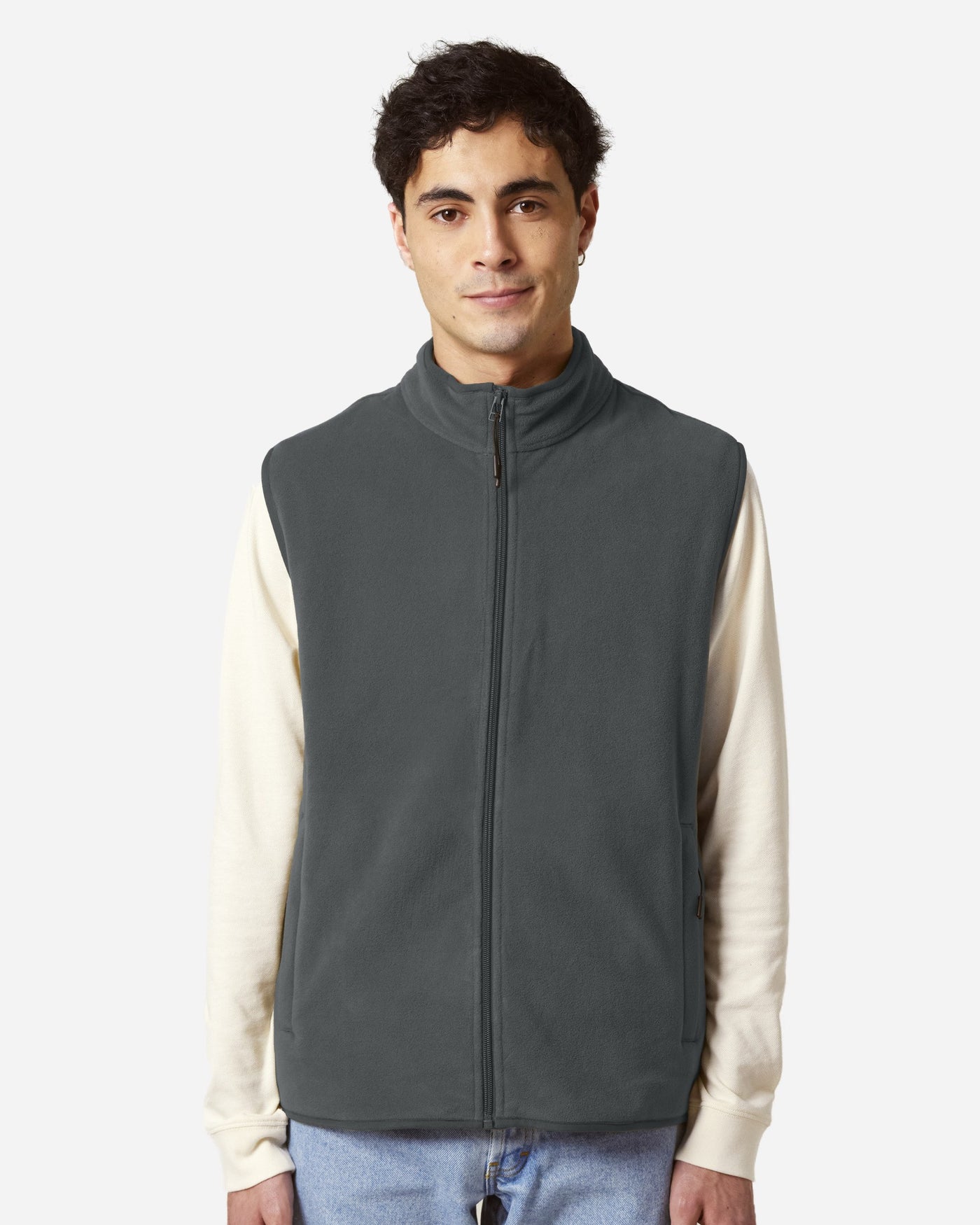 Gilet polaire homme Stanley Quester porté, coloris Anthracite