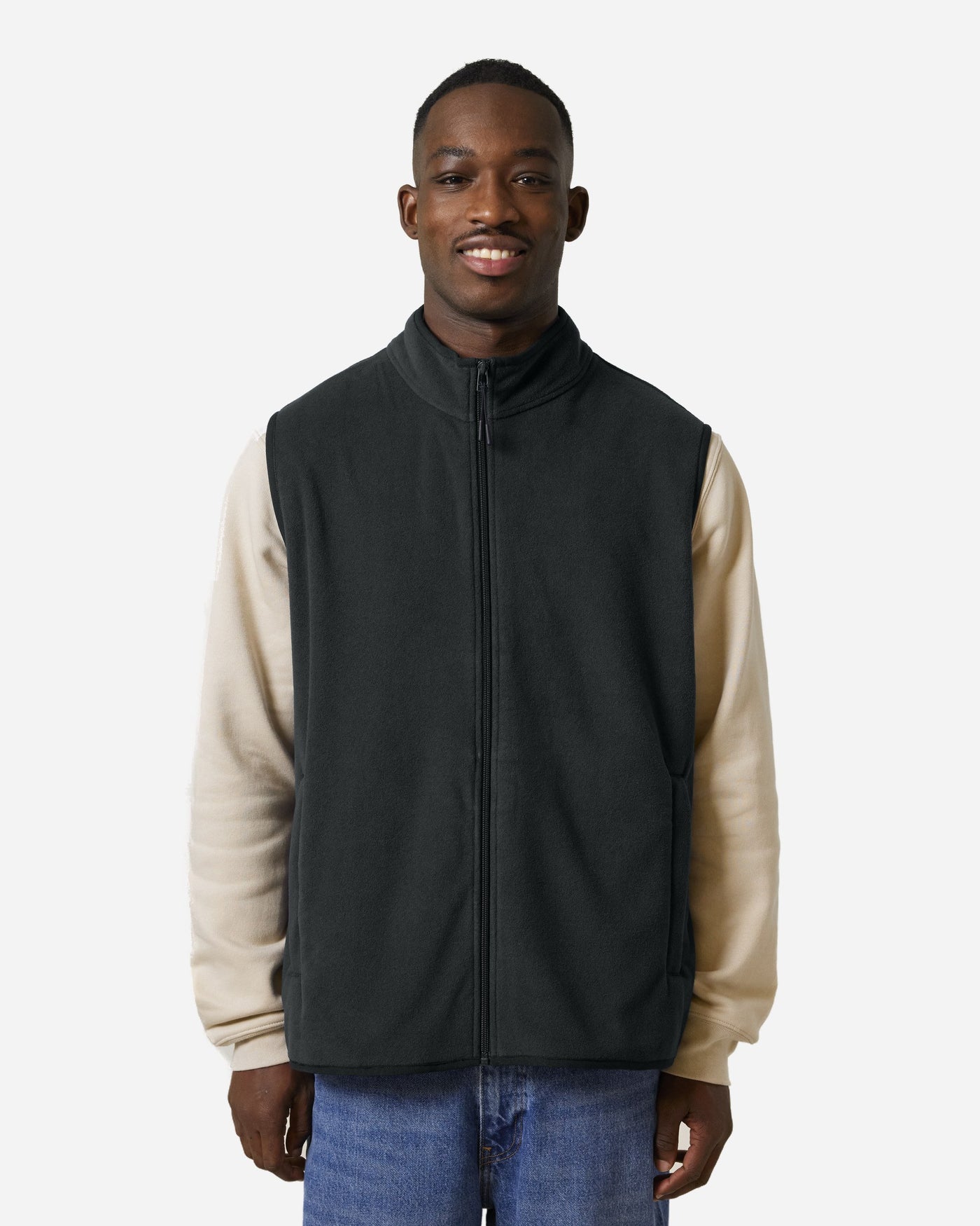 Gilet polaire homme Stanley Quester porté, coloris Black