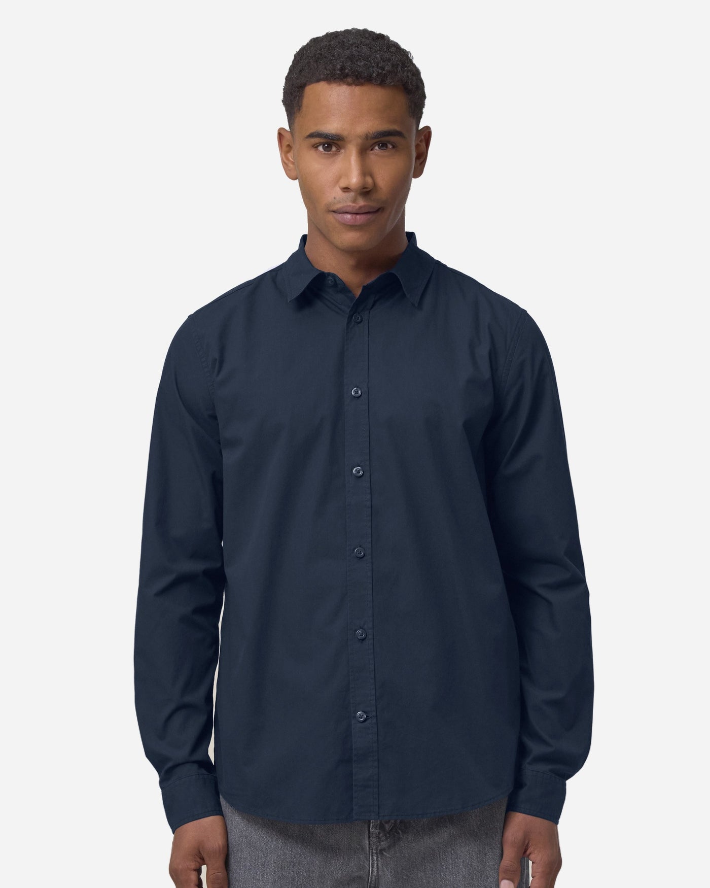 Chemise popeline homme Stanley Styler Shirt porté, coloris French Navy