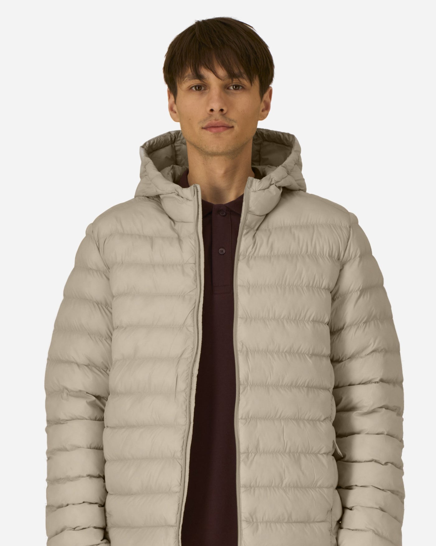 Doudoune à capuche homme Stanley Voyager 2.0 porté, coloris Desert Dust
