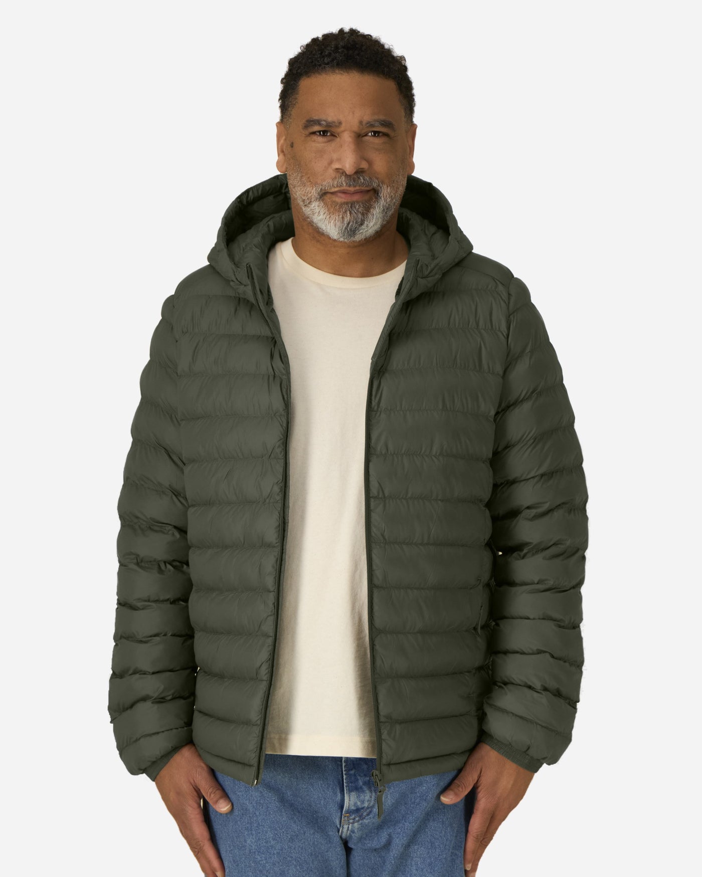 Doudoune à capuche homme Stanley Voyager 2.0 porté, coloris Khaki