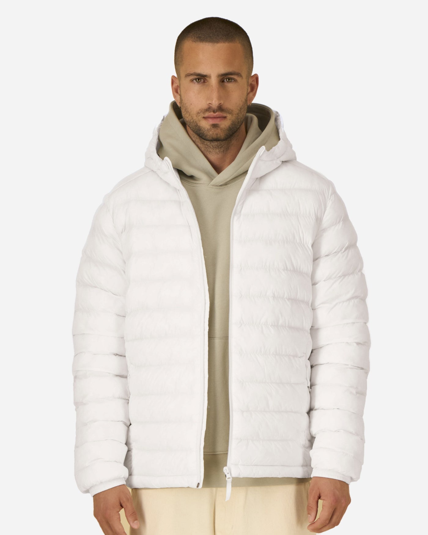 Doudoune à capuche homme Stanley Voyager 2.0 porté, coloris Off White
