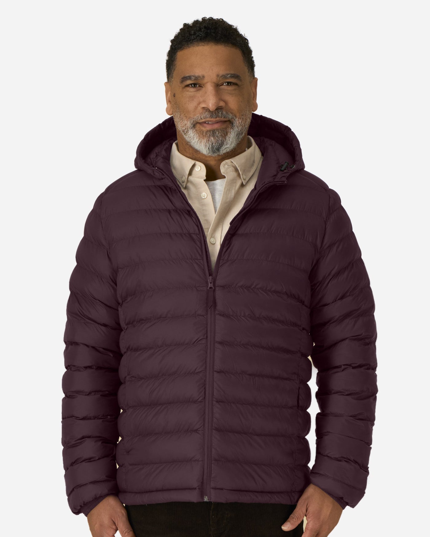 Doudoune à capuche homme Stanley Voyager 2.0 porté, coloris Red Brown