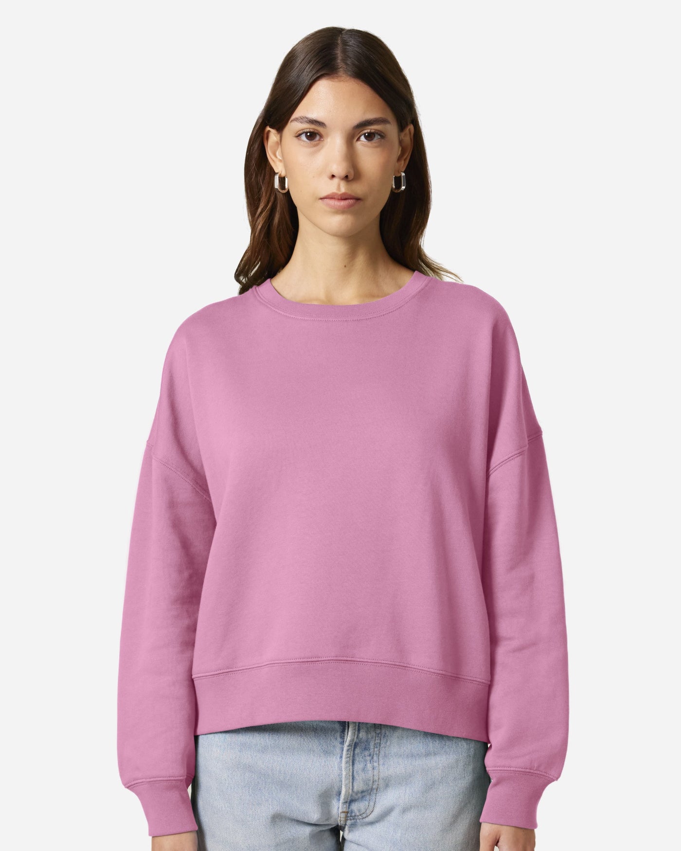 Sweat femme Stella Alma porté, coloris Bubble Pink