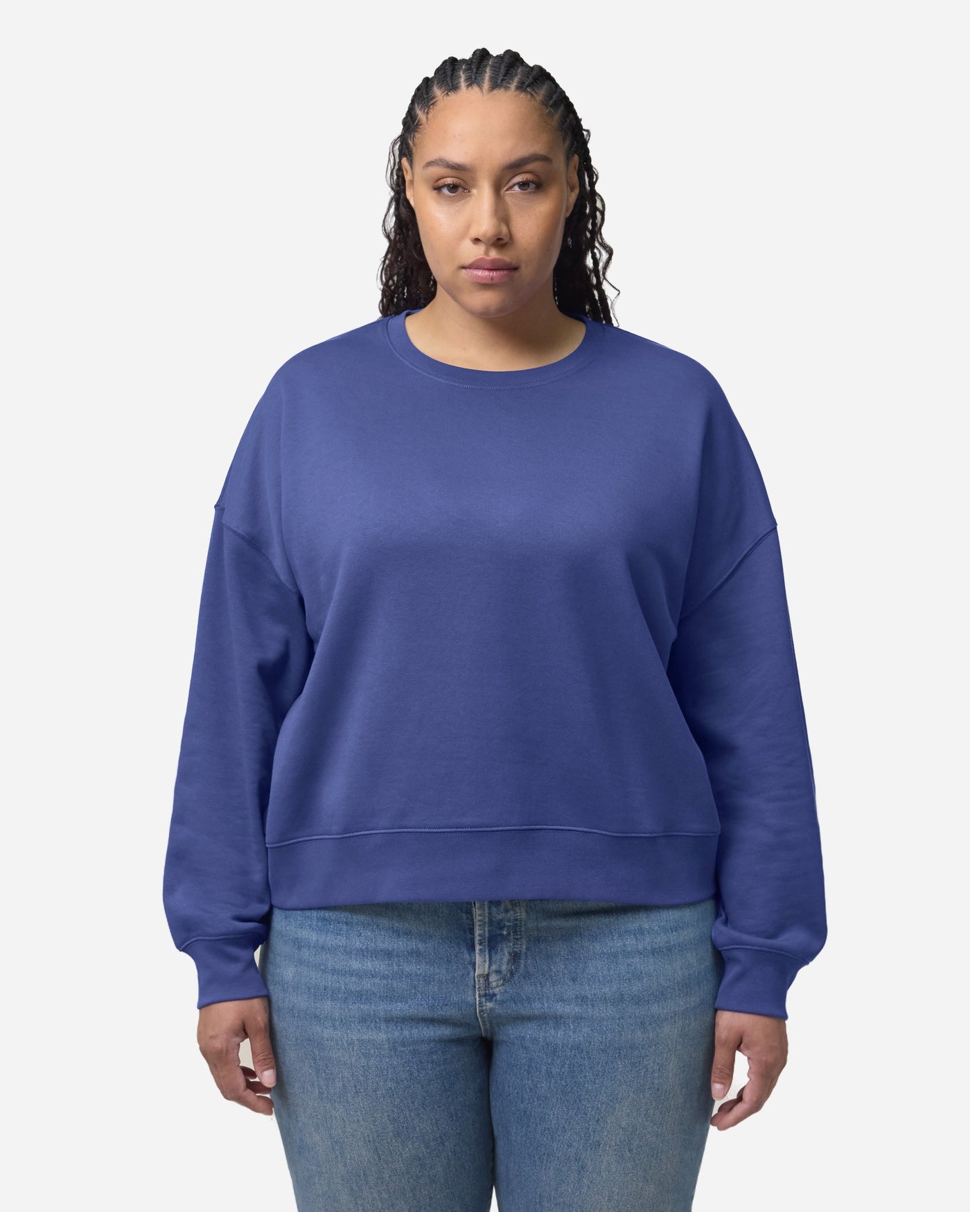 Sweat femme Stella Alma porté, coloris Dusk