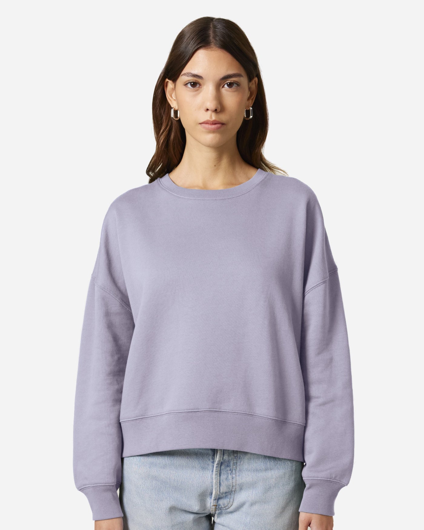 Sweat femme Stella Alma porté, coloris Lavender