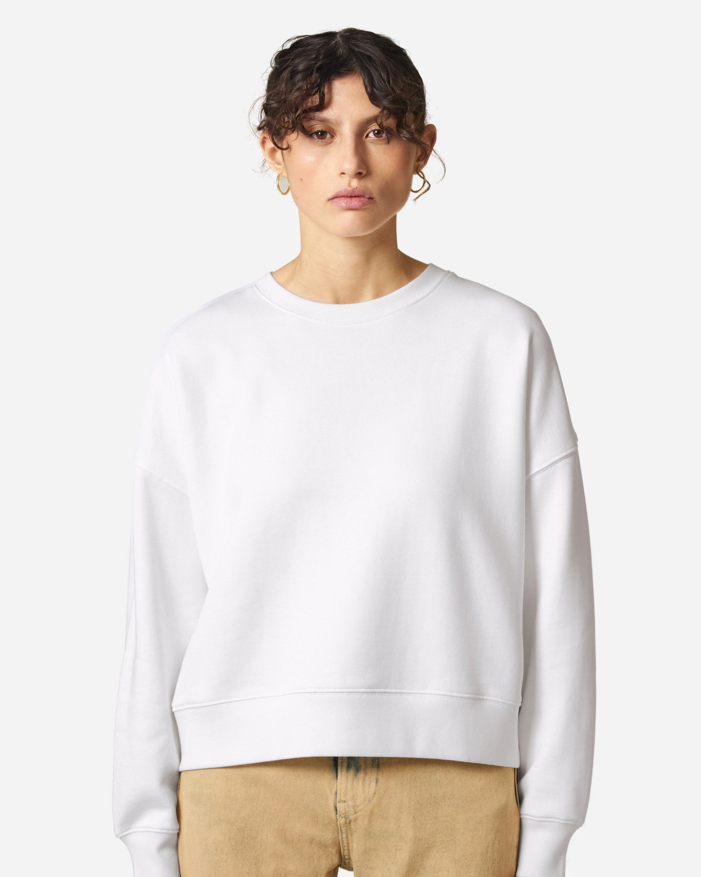 Sweat femme Stella Alma porté, coloris White